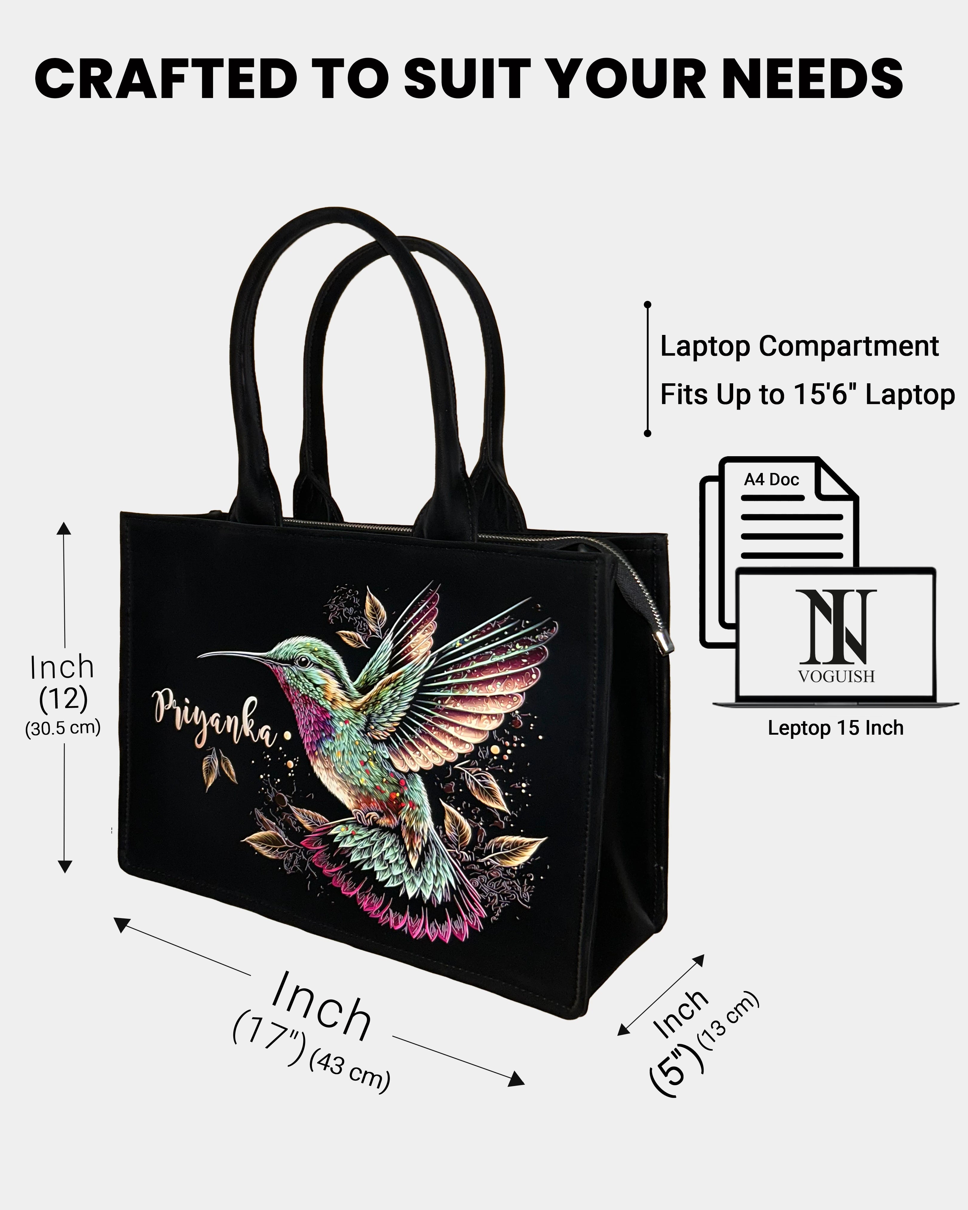 Customized Tote Bag Designed with Beautiful Flying Sparrow