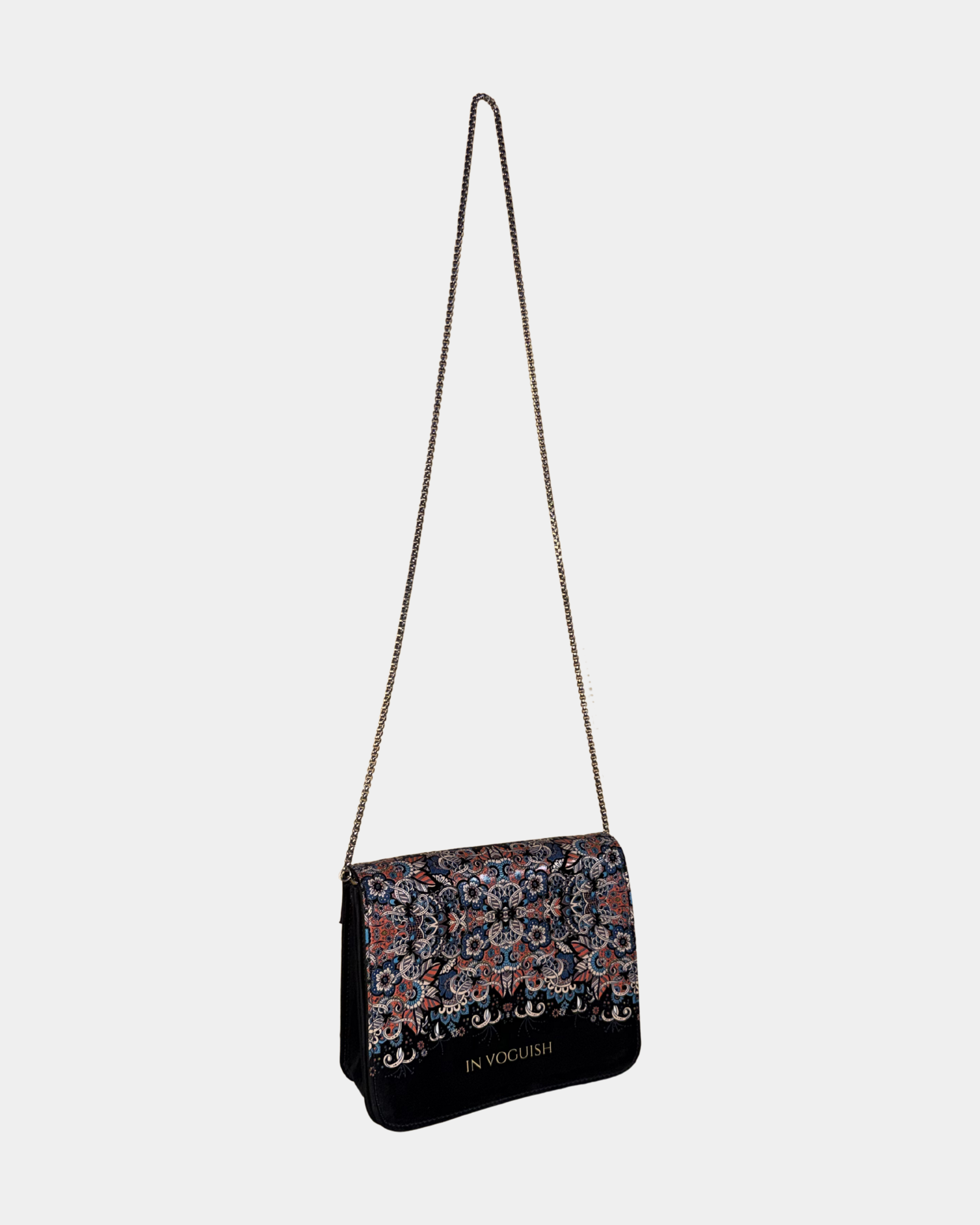 Premium Edition | IN VOGUISH SwitchStyle Customized Sling Bag – Interchangeable Flap | Z Black 3D Embossed Design