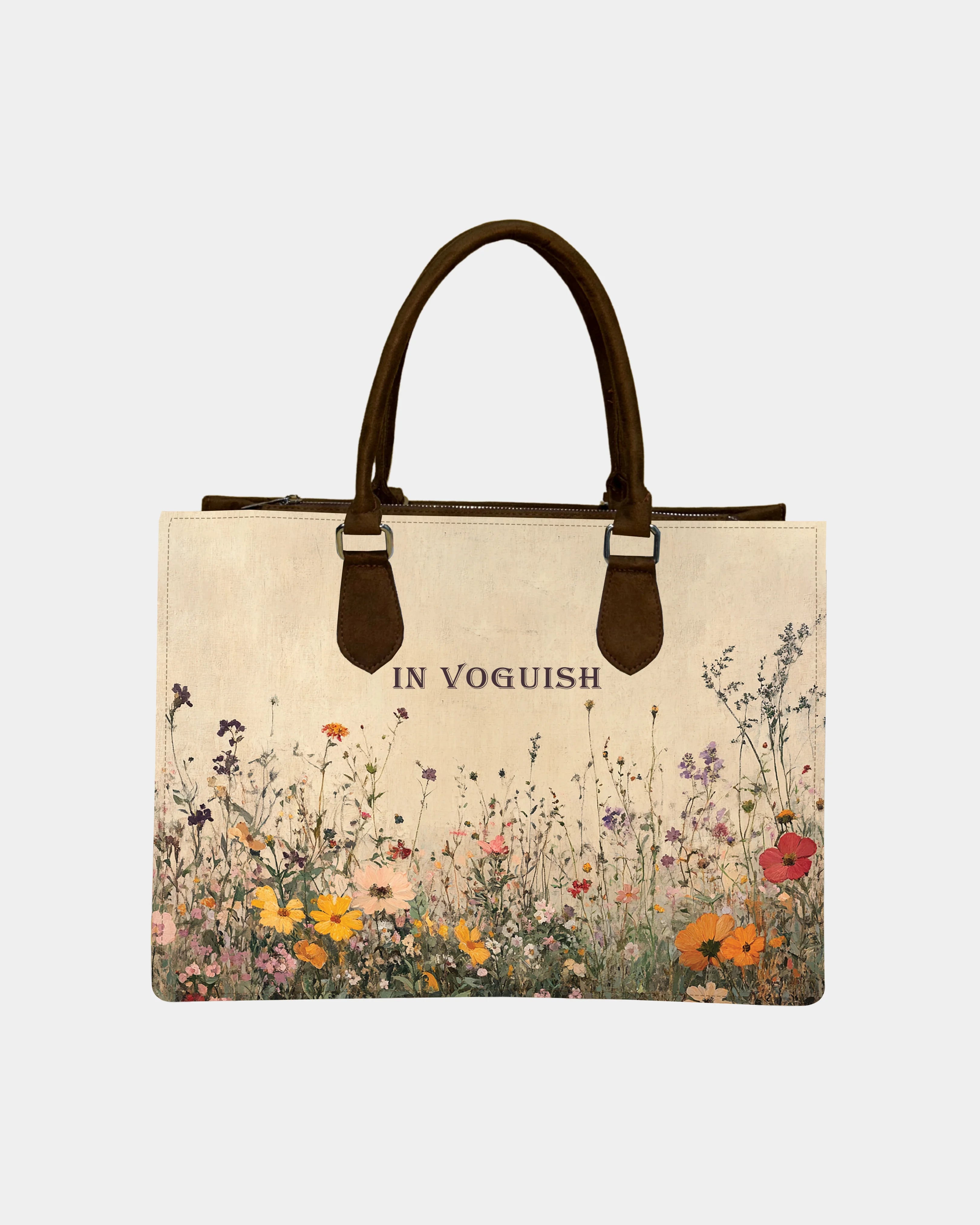 Wildflower Meadow Personalized Canvas Tote Bag