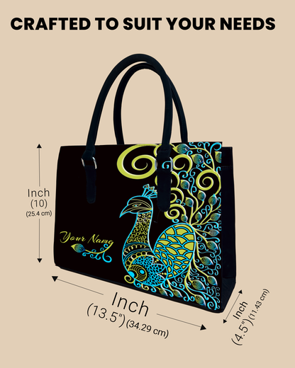 Artistic Mandala Peacock Designer Sling Tote