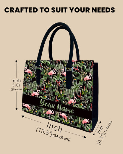 Flamingo And Colorful Parrot Designer Sling Tote
