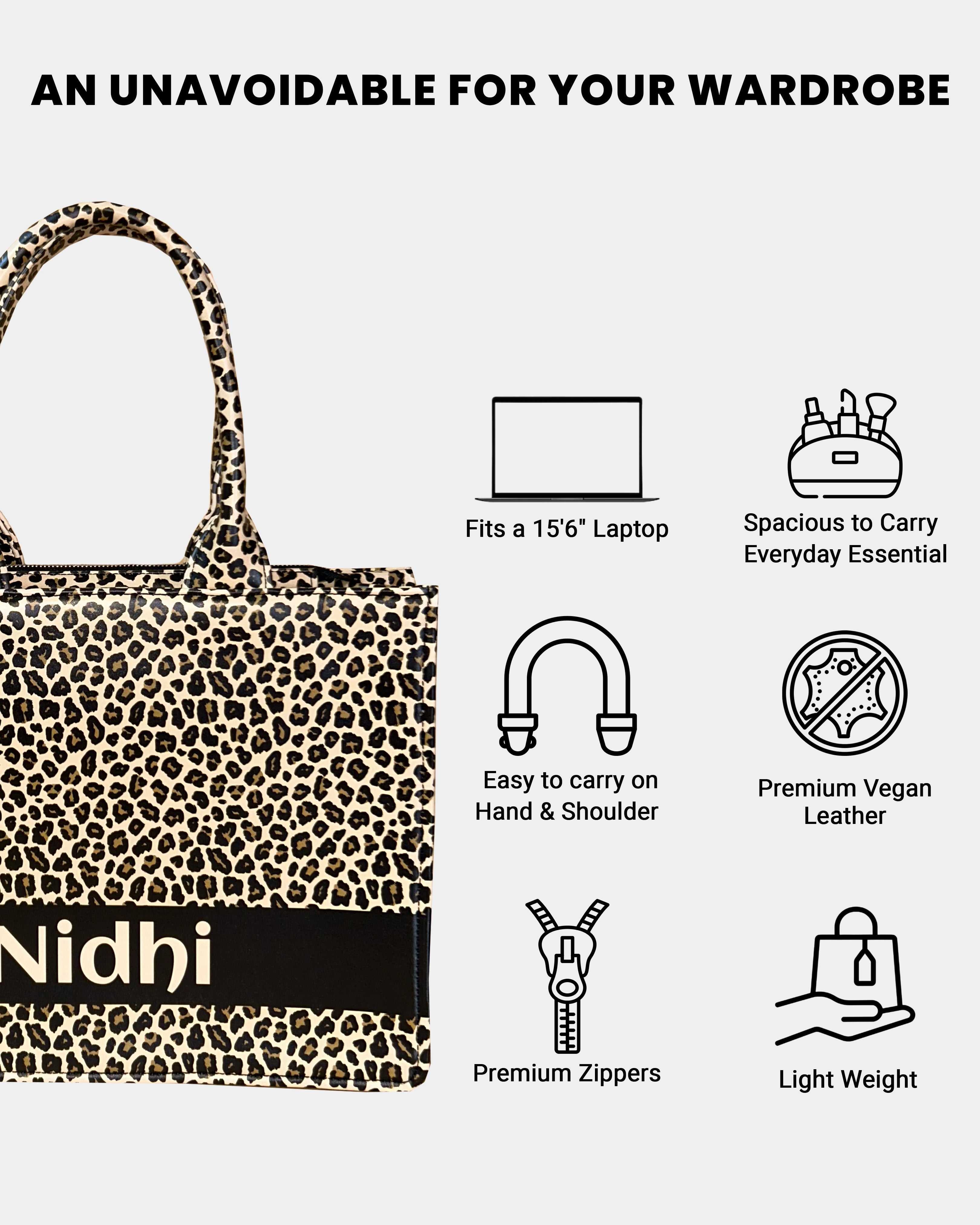 Customized Tote Bag Designed with Leopard Screen Pattern