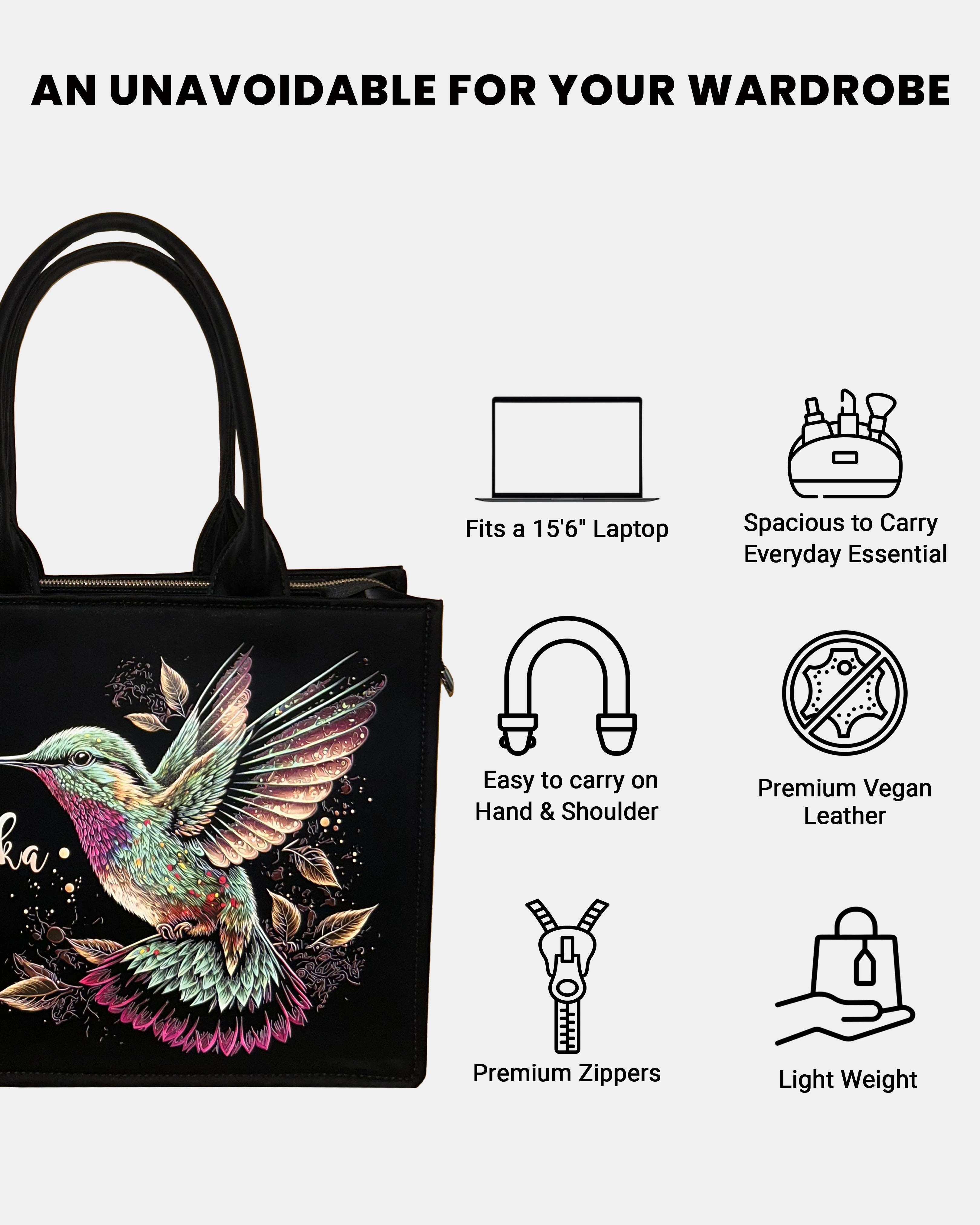 Customized Tote Bag Designed with Beautiful Flying Sparrow