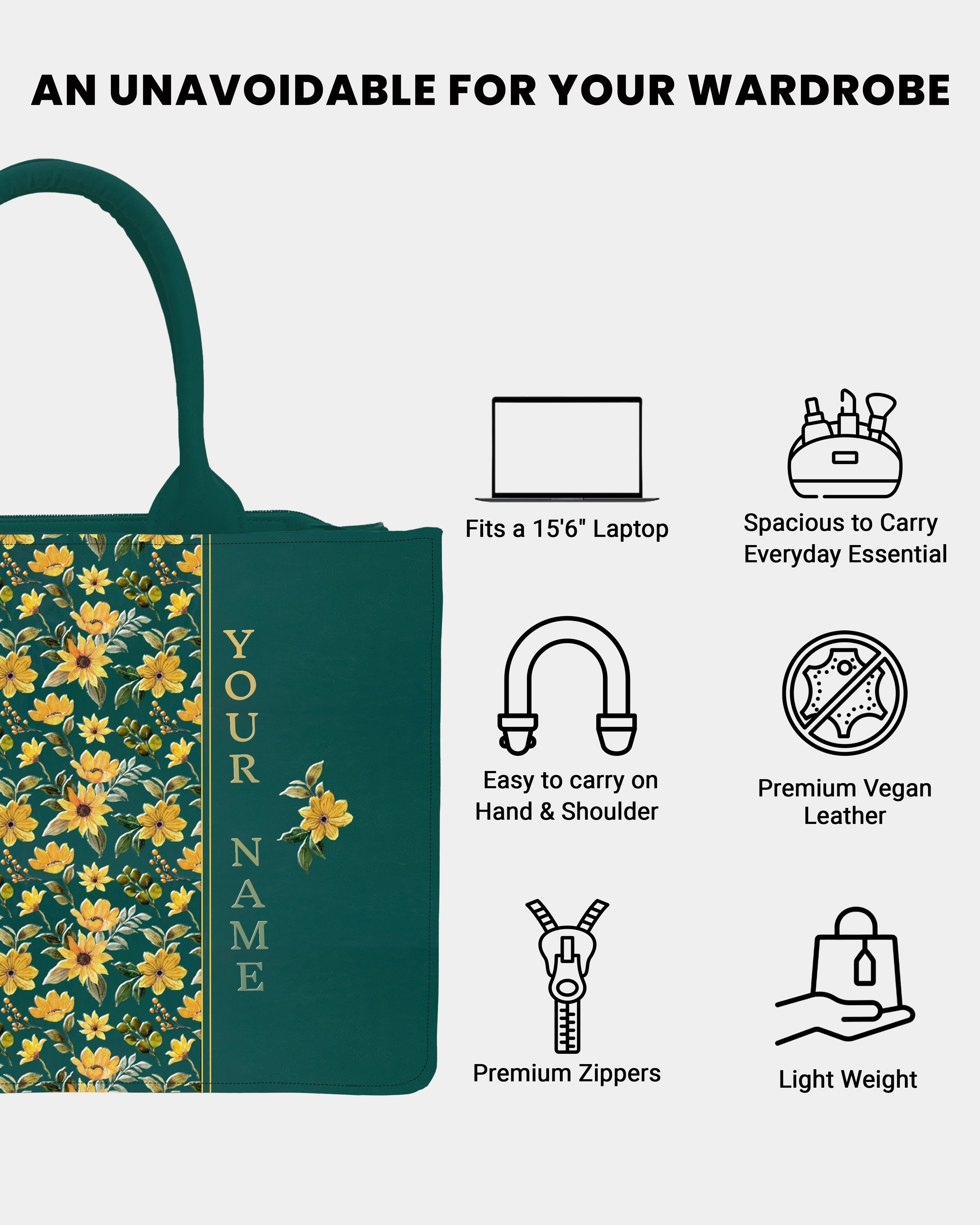 Marigold Sunburst Designer Embossed Customized Bag