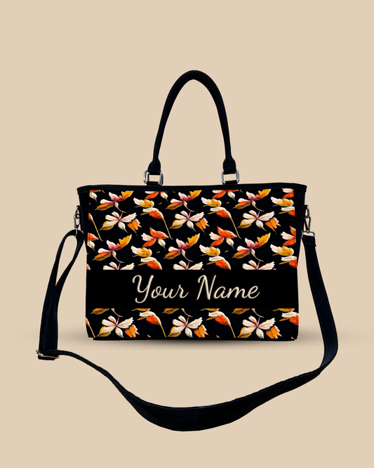 Watercolor Autumn Leaves Pattern Oversized Tote