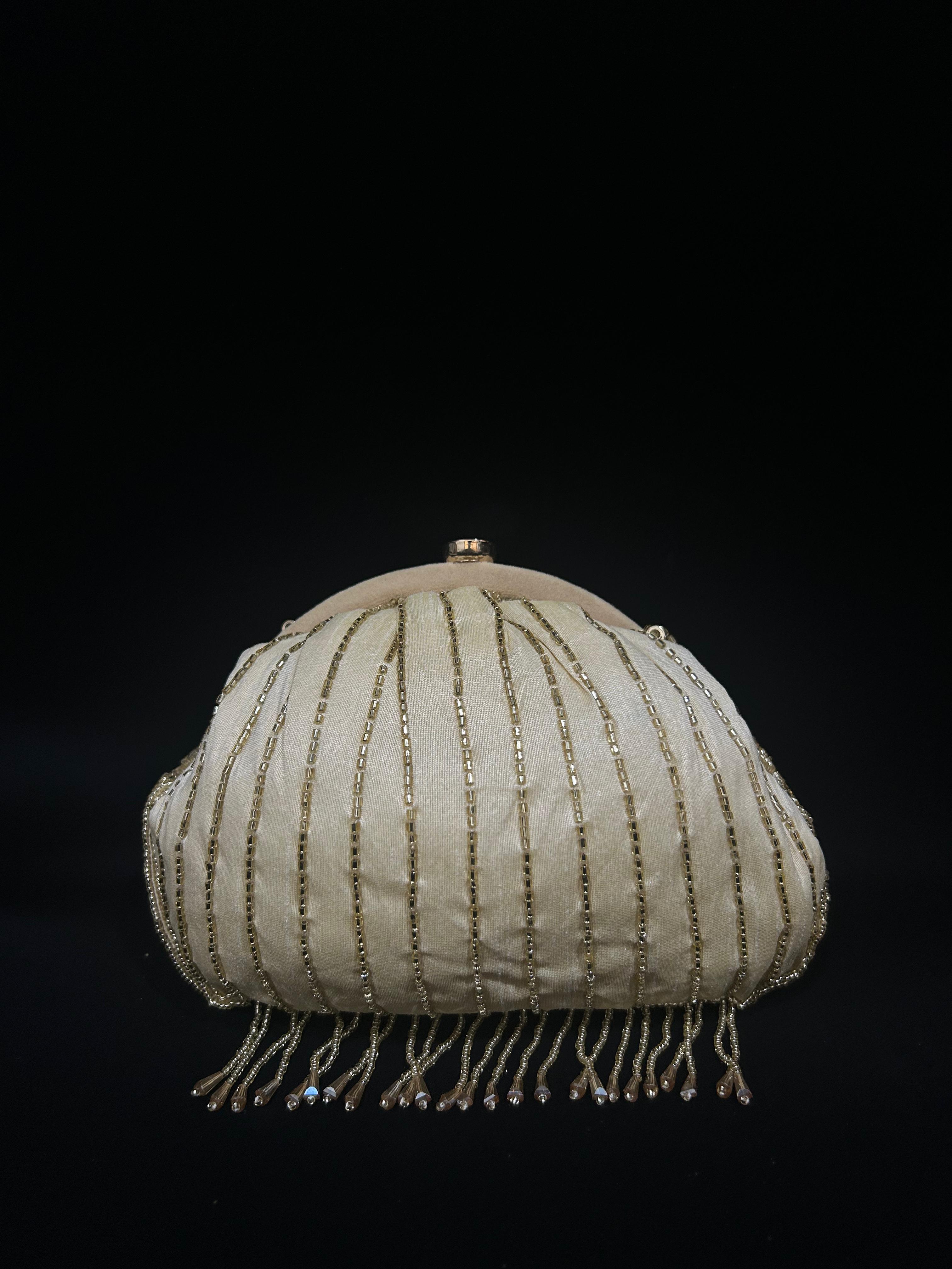 Golden Hour Sequin Beaded Dome Clutch