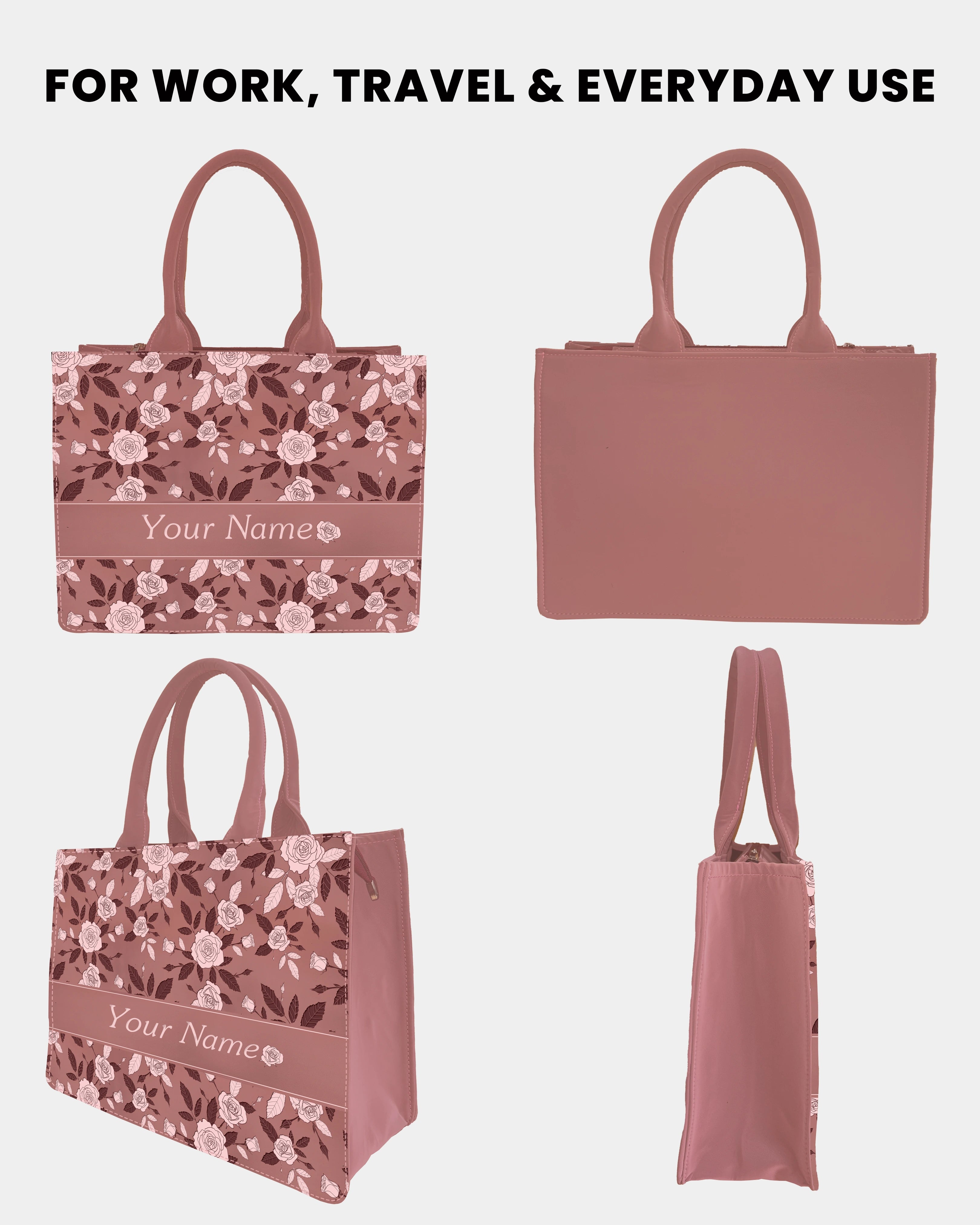 Dusky Rose Floral Designer Customized Tote Bag