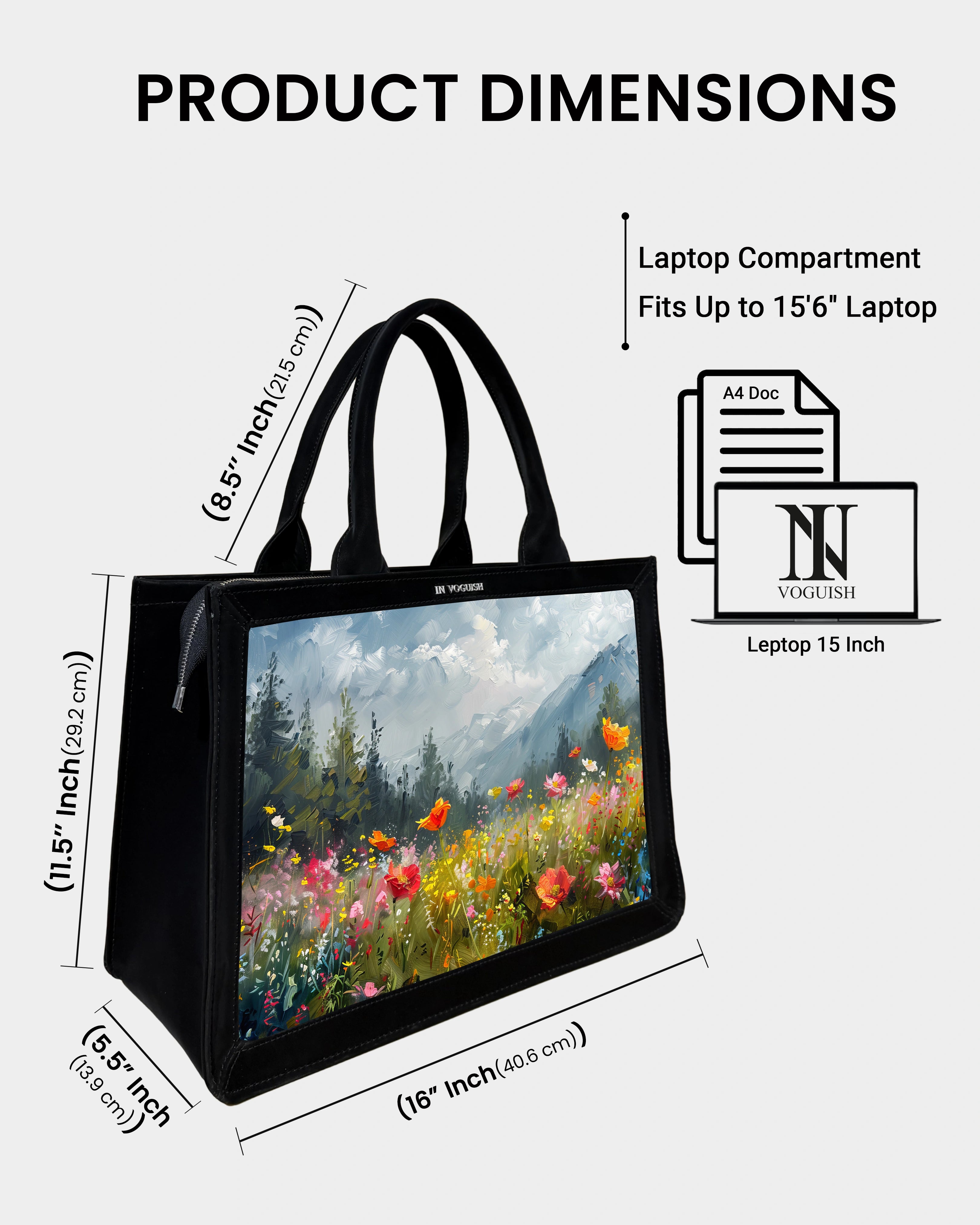 Voguish Alpine Wildflower Luxe Tote Bag