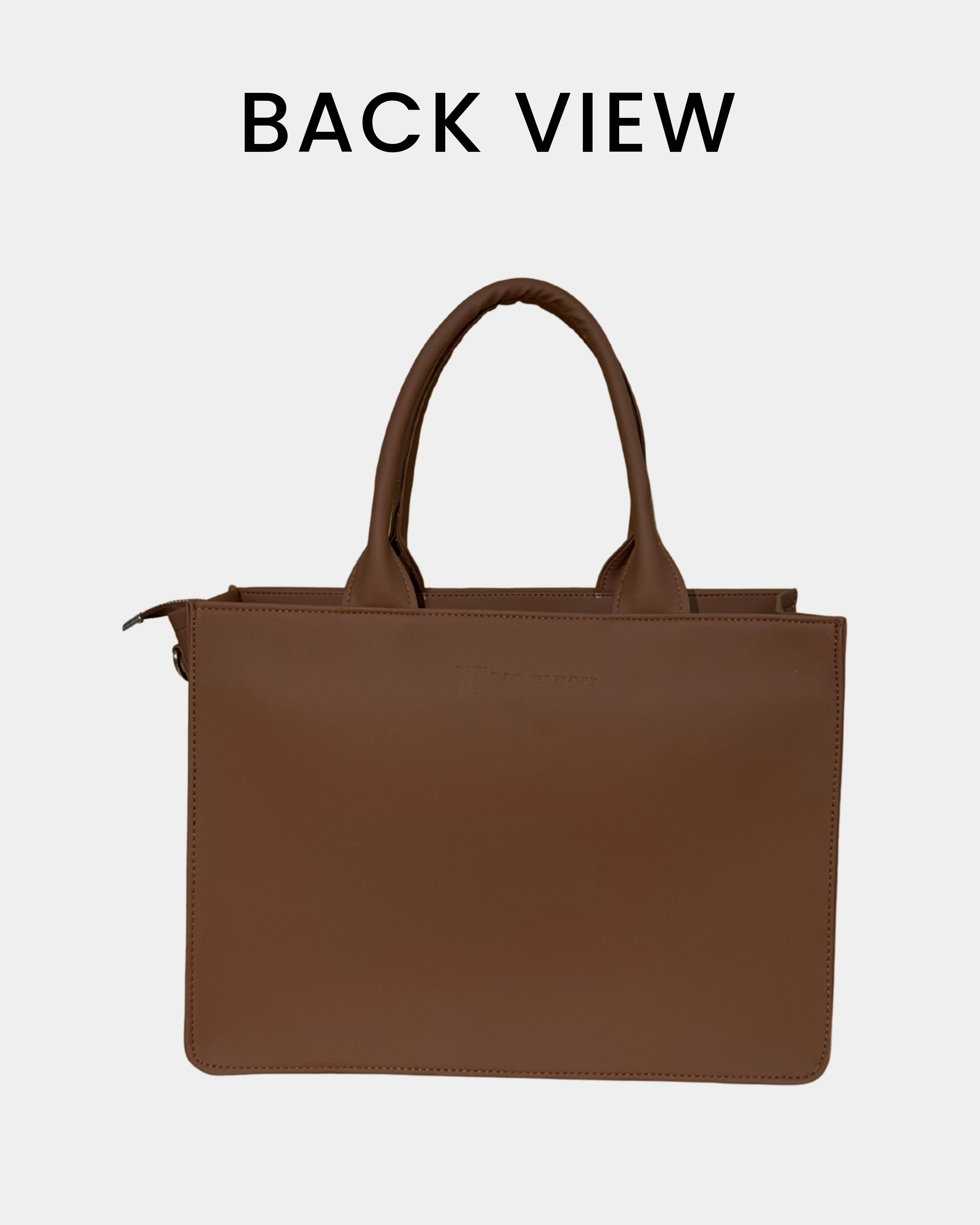 Brown Yellow Floral Embossed Artwork Customized Tote Bag for Women