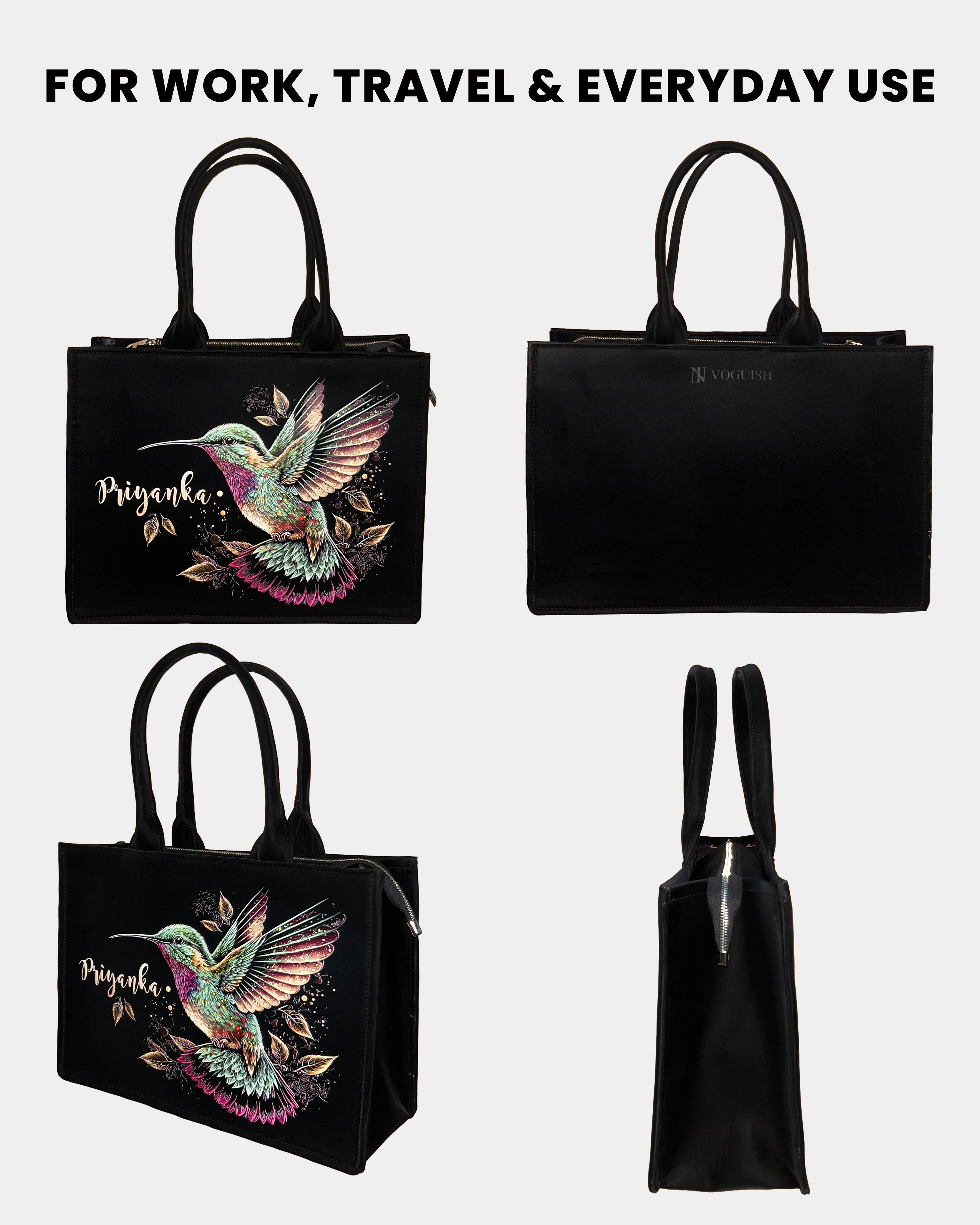Customized Tote Bag Designed with Beautiful Flying Sparrow