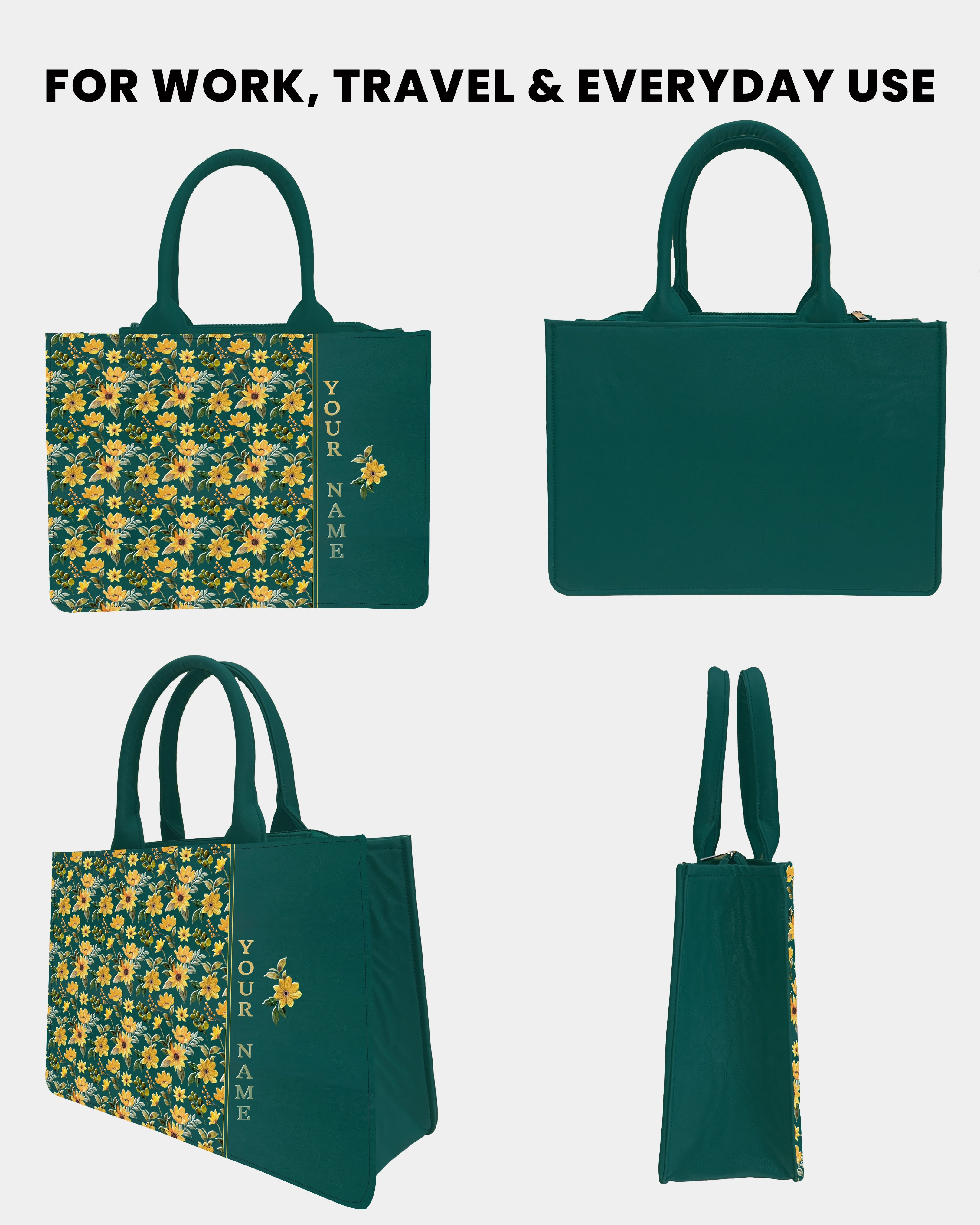 Marigold Sunburst Designer Embossed Customized Bag