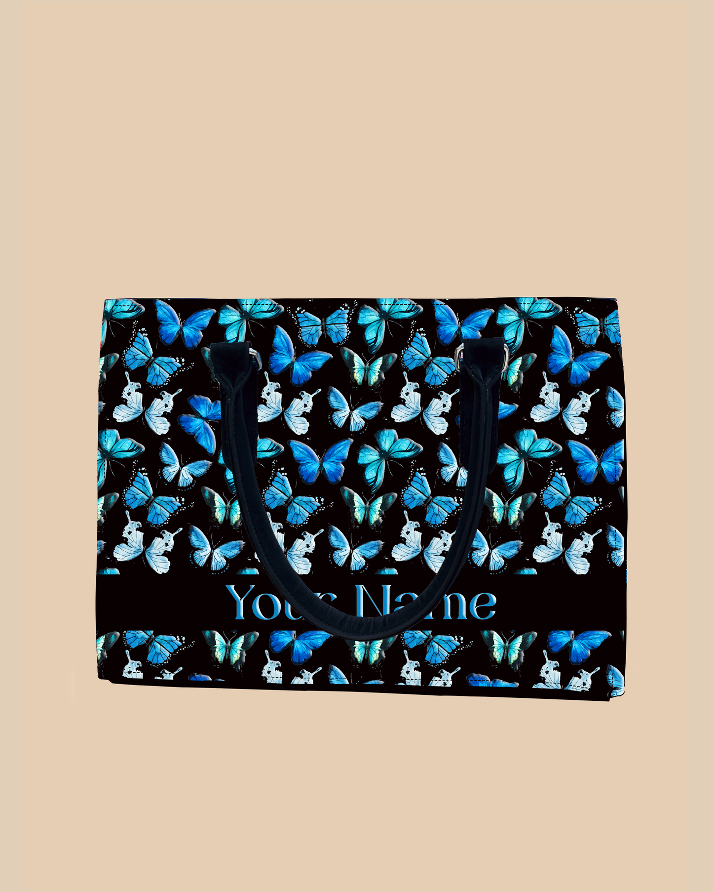 Blue Flying Butterflies Designer Sling Tote