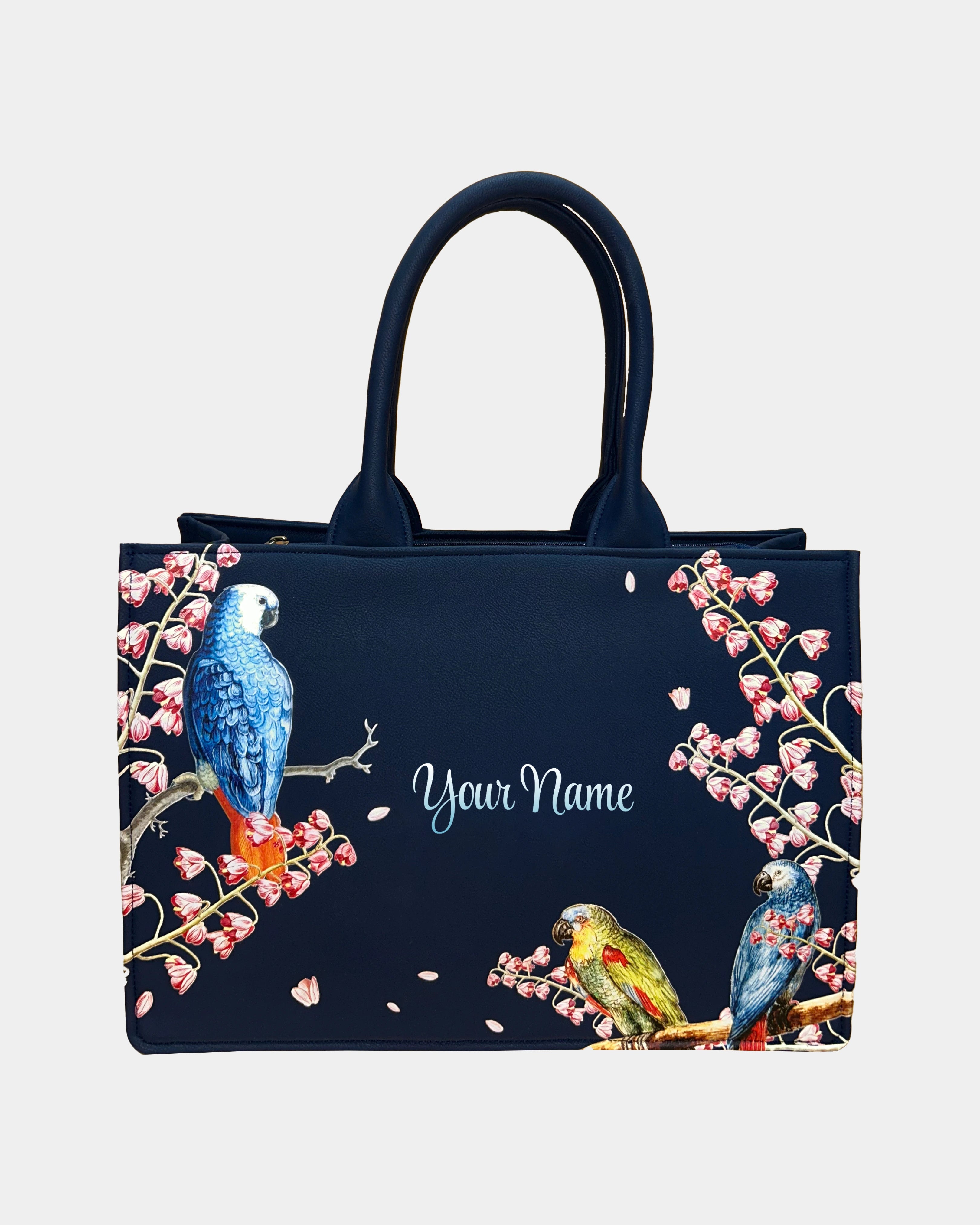 colorful parrot Embossed Customized Tote Bag