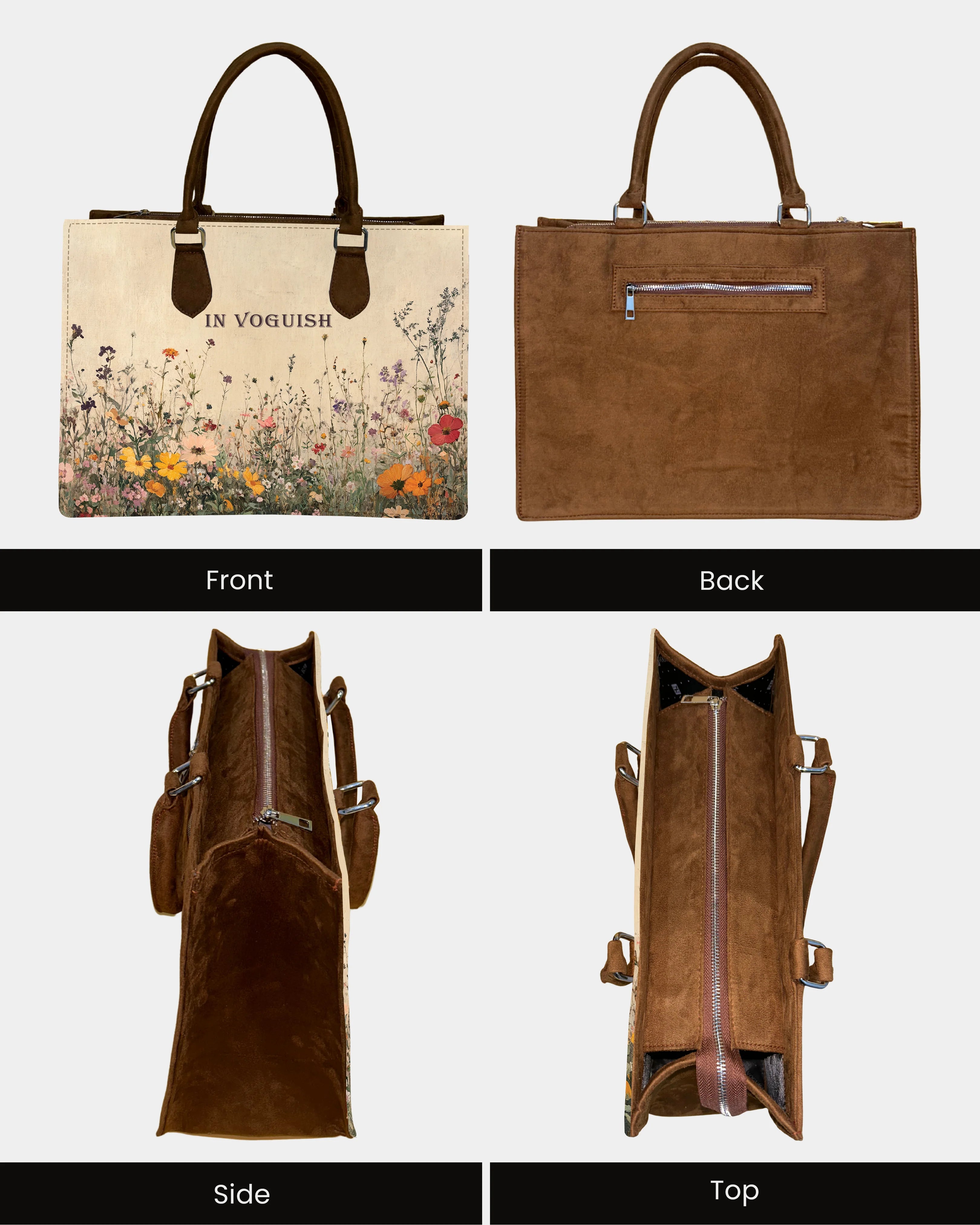 Wildflower Meadow Personalized Canvas Tote Bag