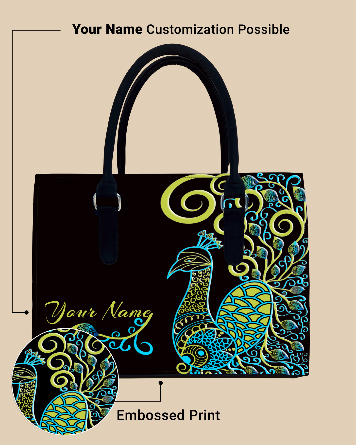 Artistic Mandala Peacock Designer Sling Tote