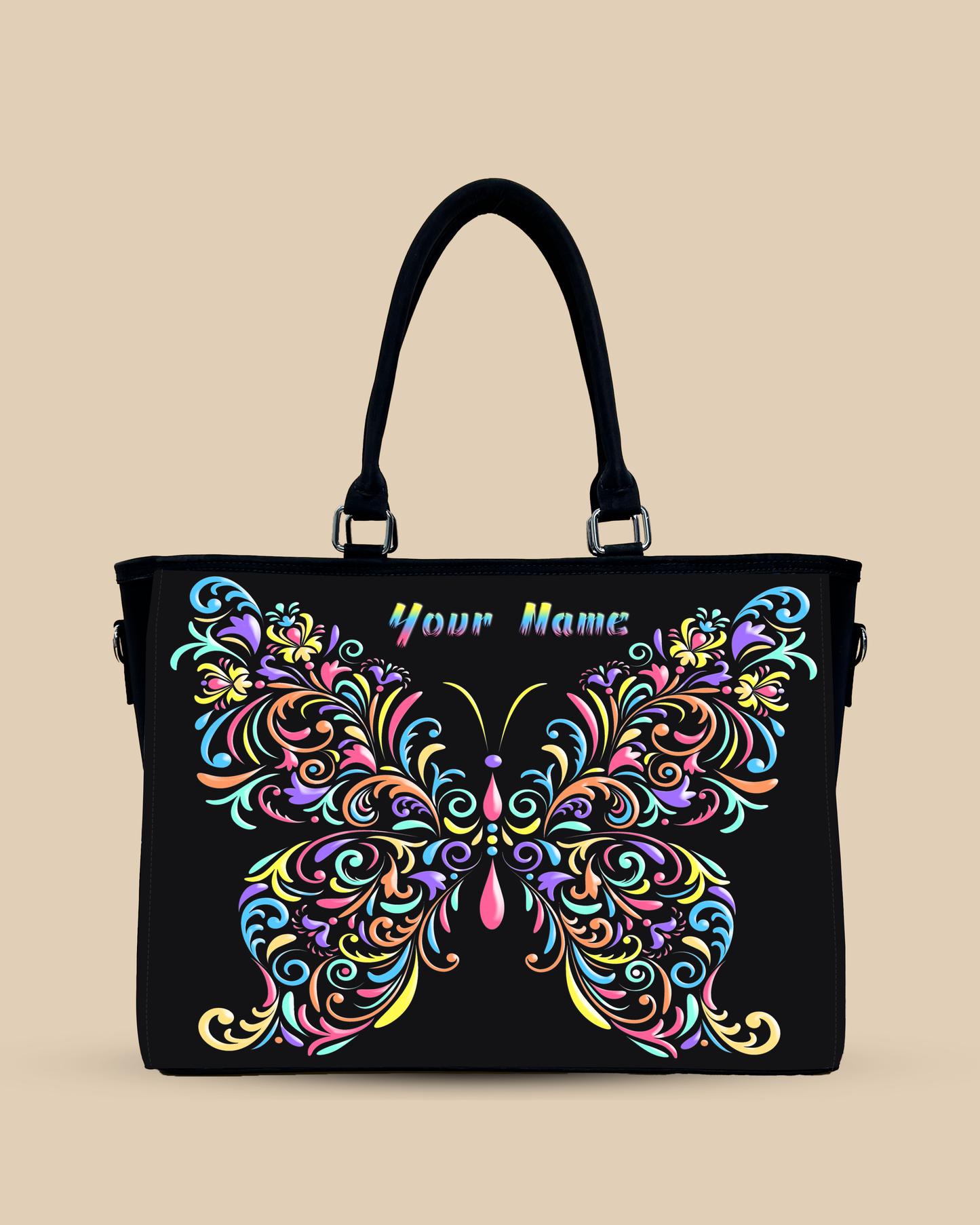 Colorful butterfly Pattern Oversized Tote