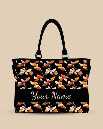 Watercolor Autumn Leaves Pattern Oversized Tote
