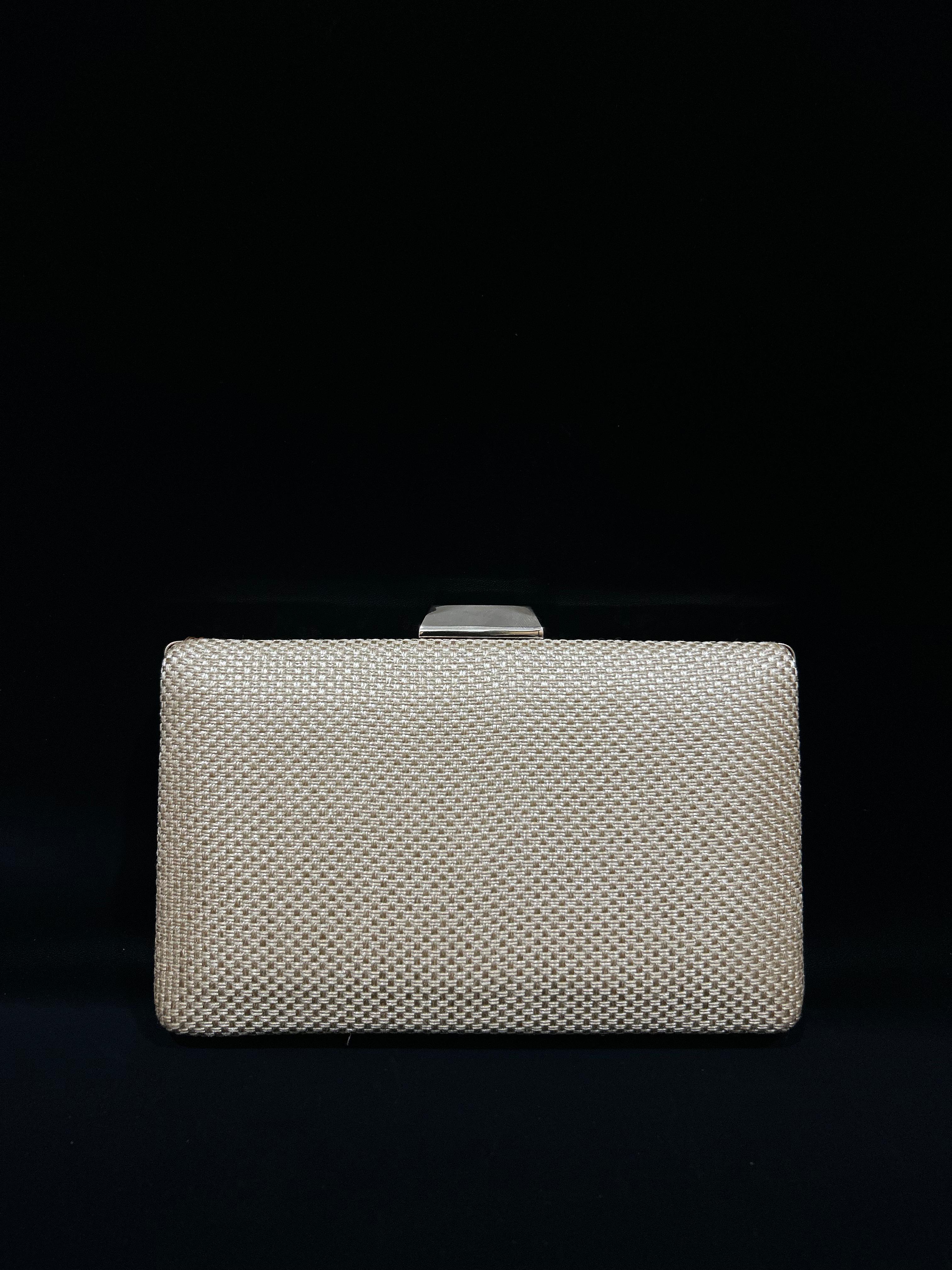 Golden Leaf Hand-Embroidered Sequin Clutch
