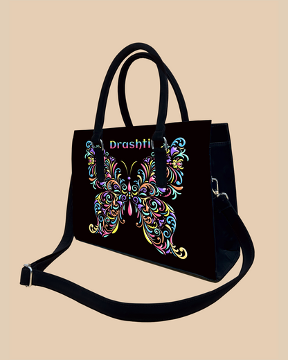 Colorful butterfly Pattern Designer Sling Tote