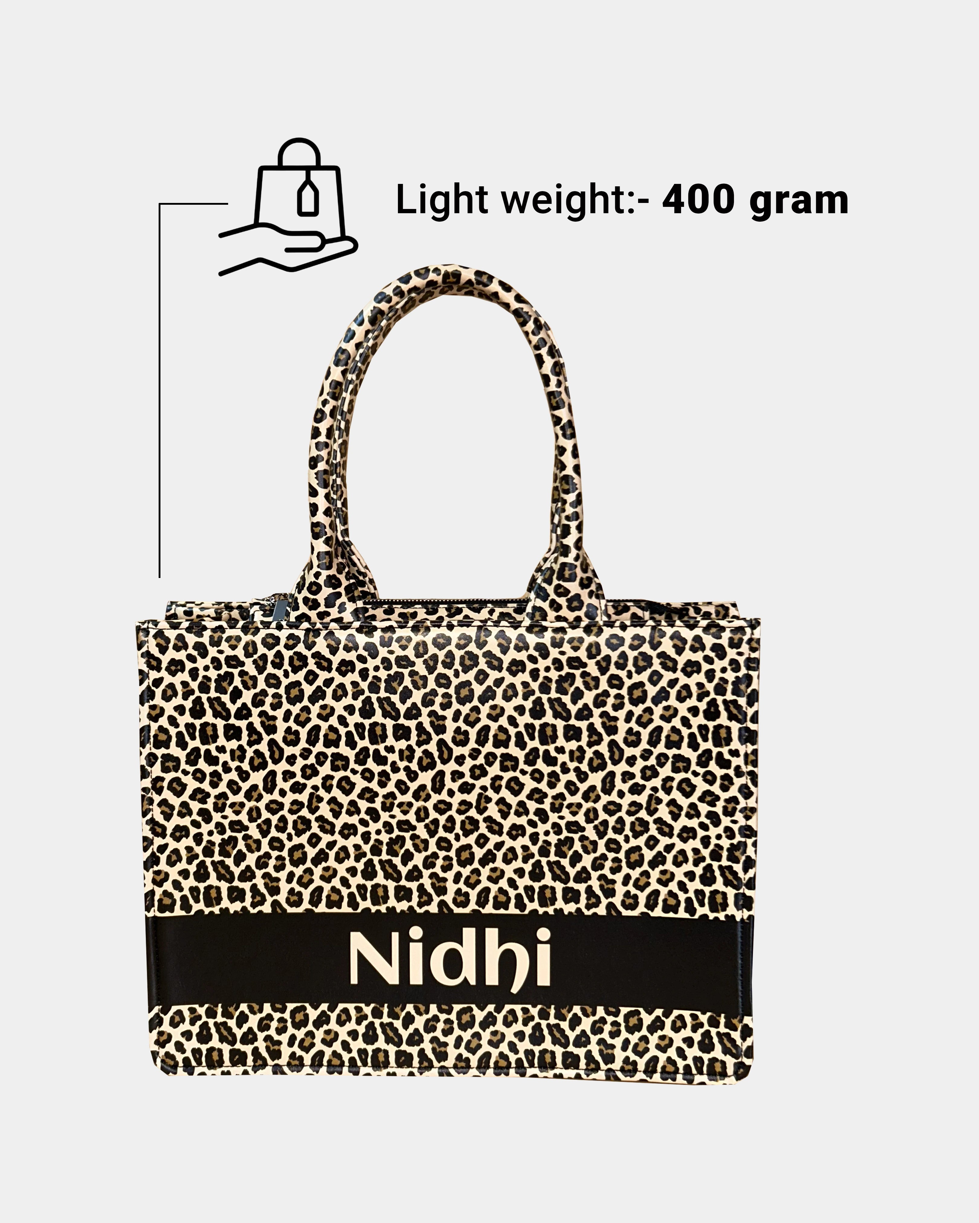 Customized Tote Bag Designed with Leopard Screen Pattern