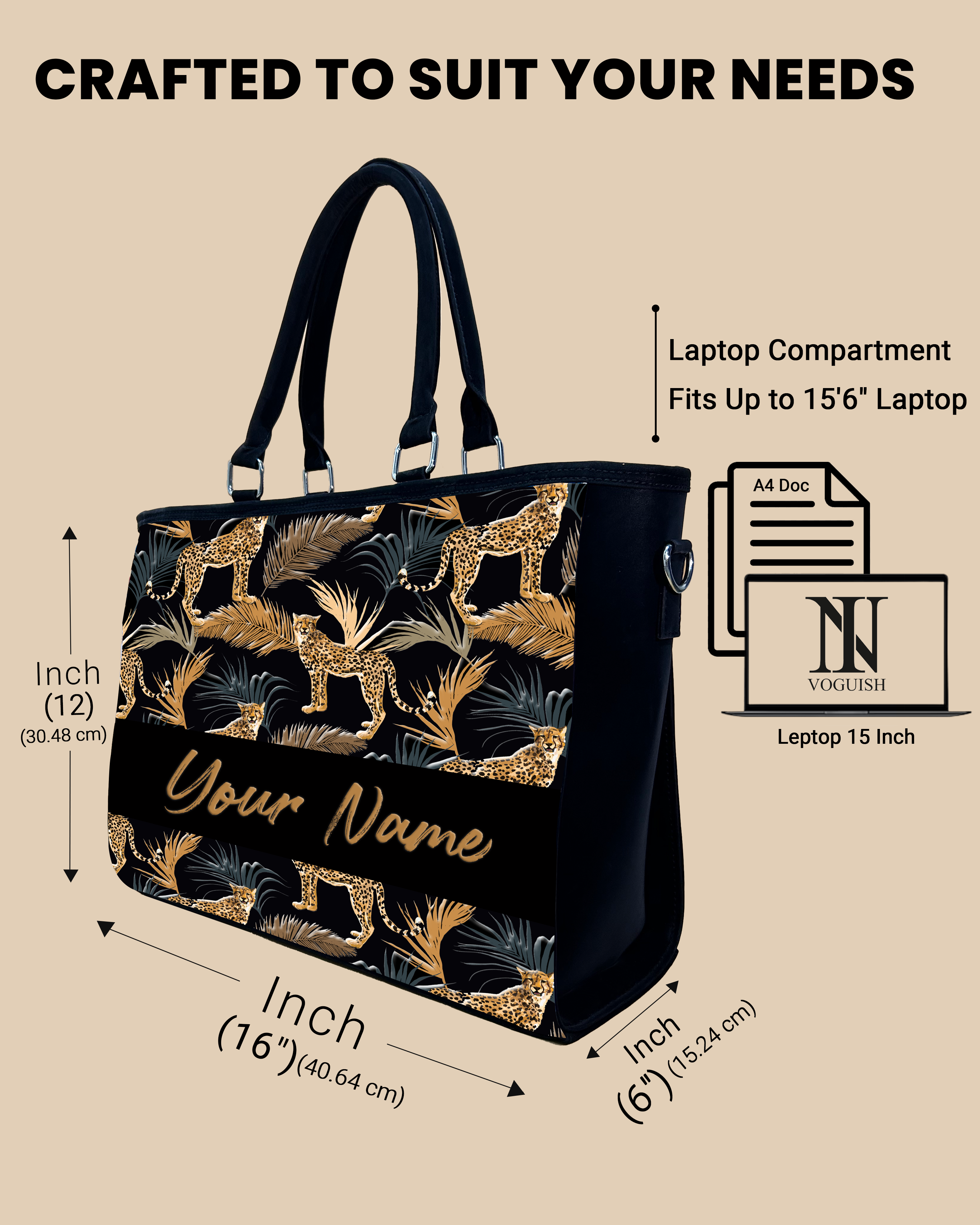Marine Pattern Background And Leopard Palms Oversized Tote