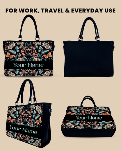 Beautiful Boho Butterflies With Flowers Oversized Tote