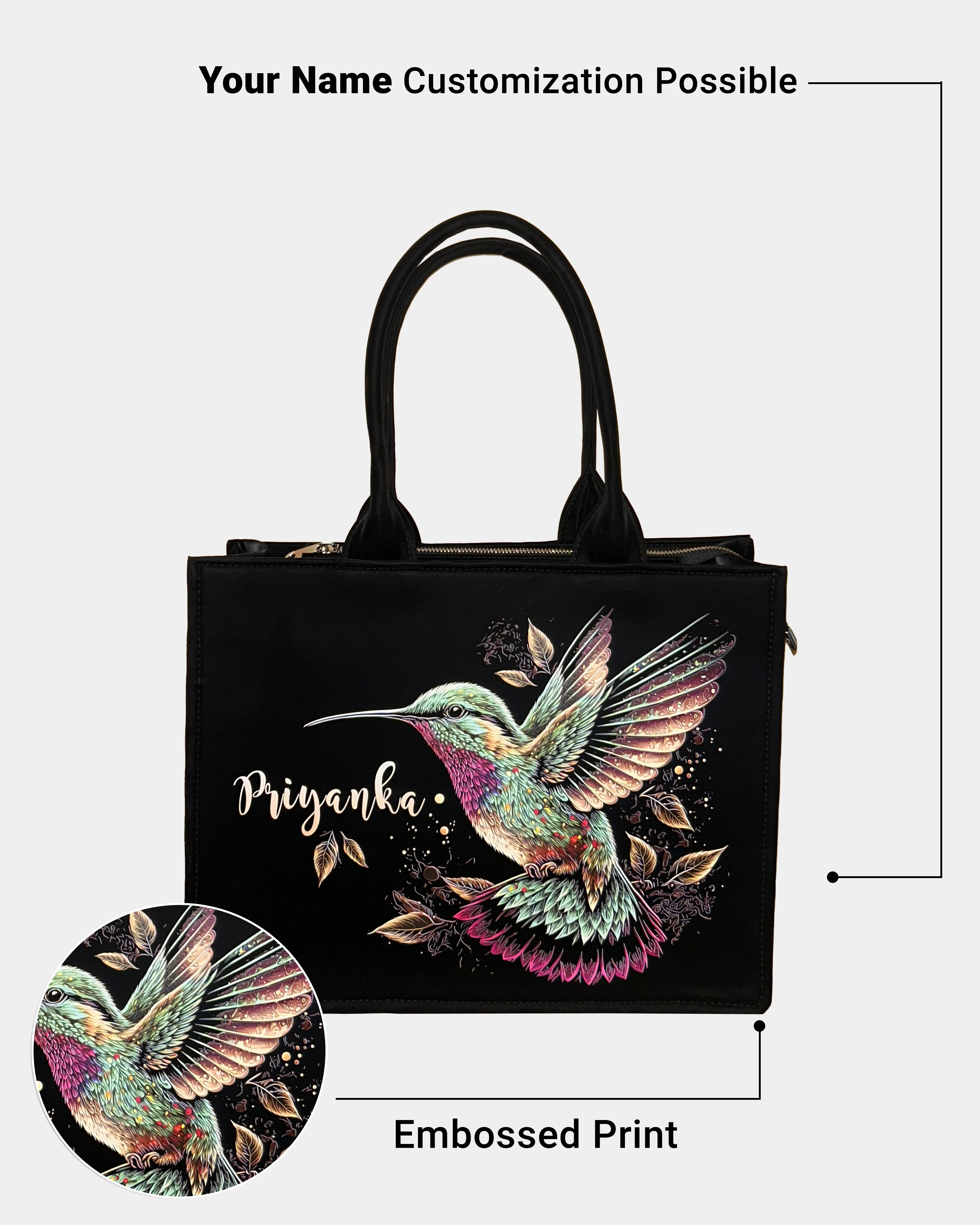 Customized Tote Bag Designed with Beautiful Flying Sparrow