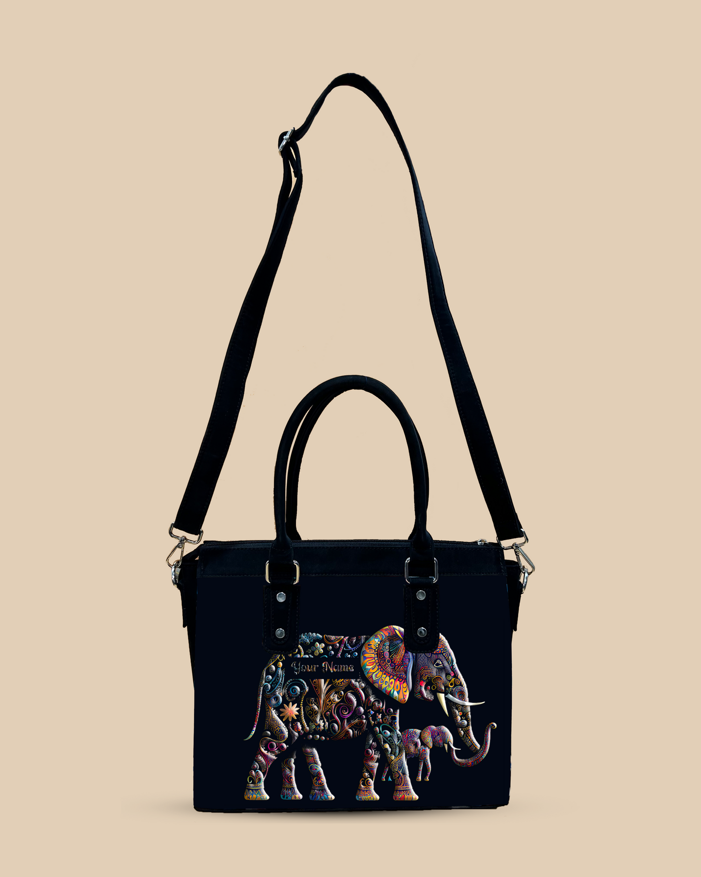 Aurelia Pattern Of Baby And Mother Elephant Designer Sling Bag for Everyday Use