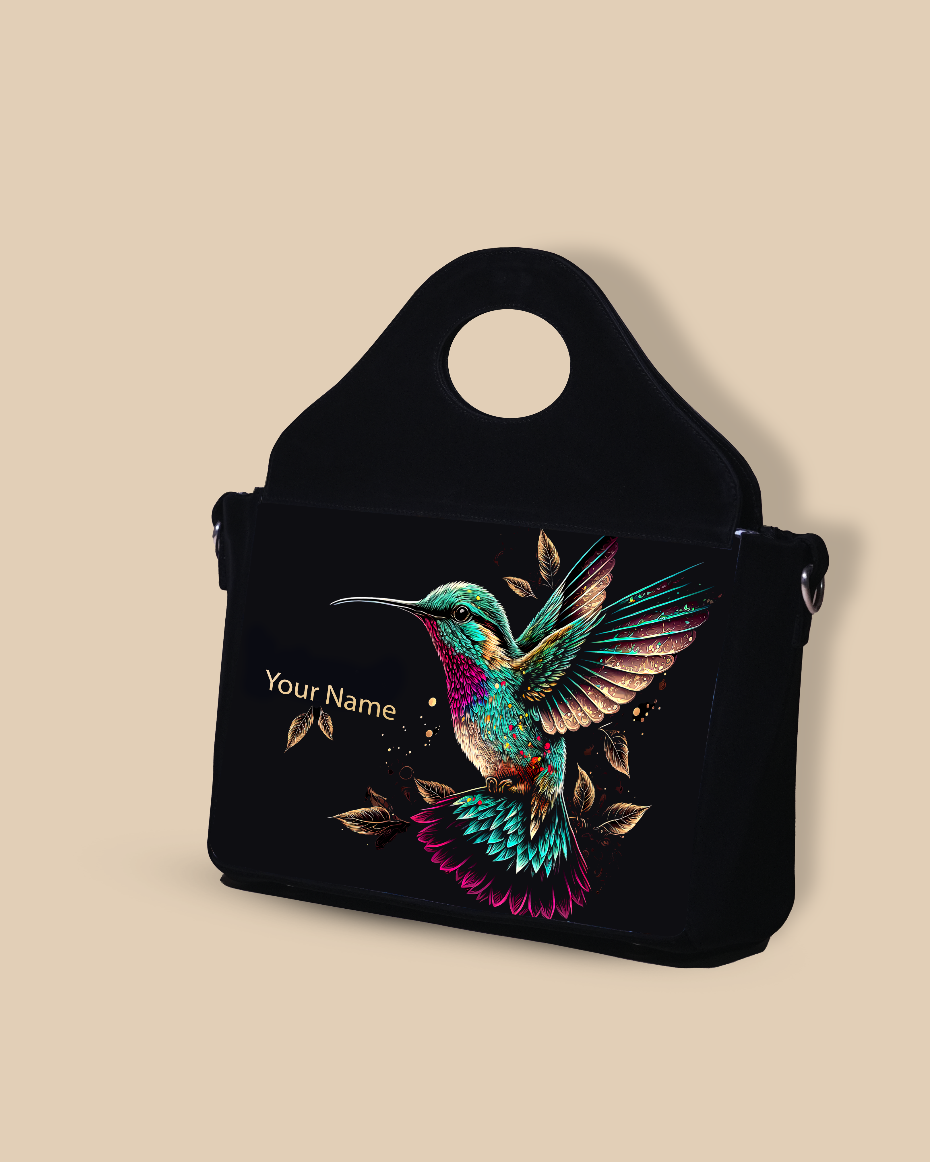 Customized Sling Purse Designed with Beautiful Flying Sparrow