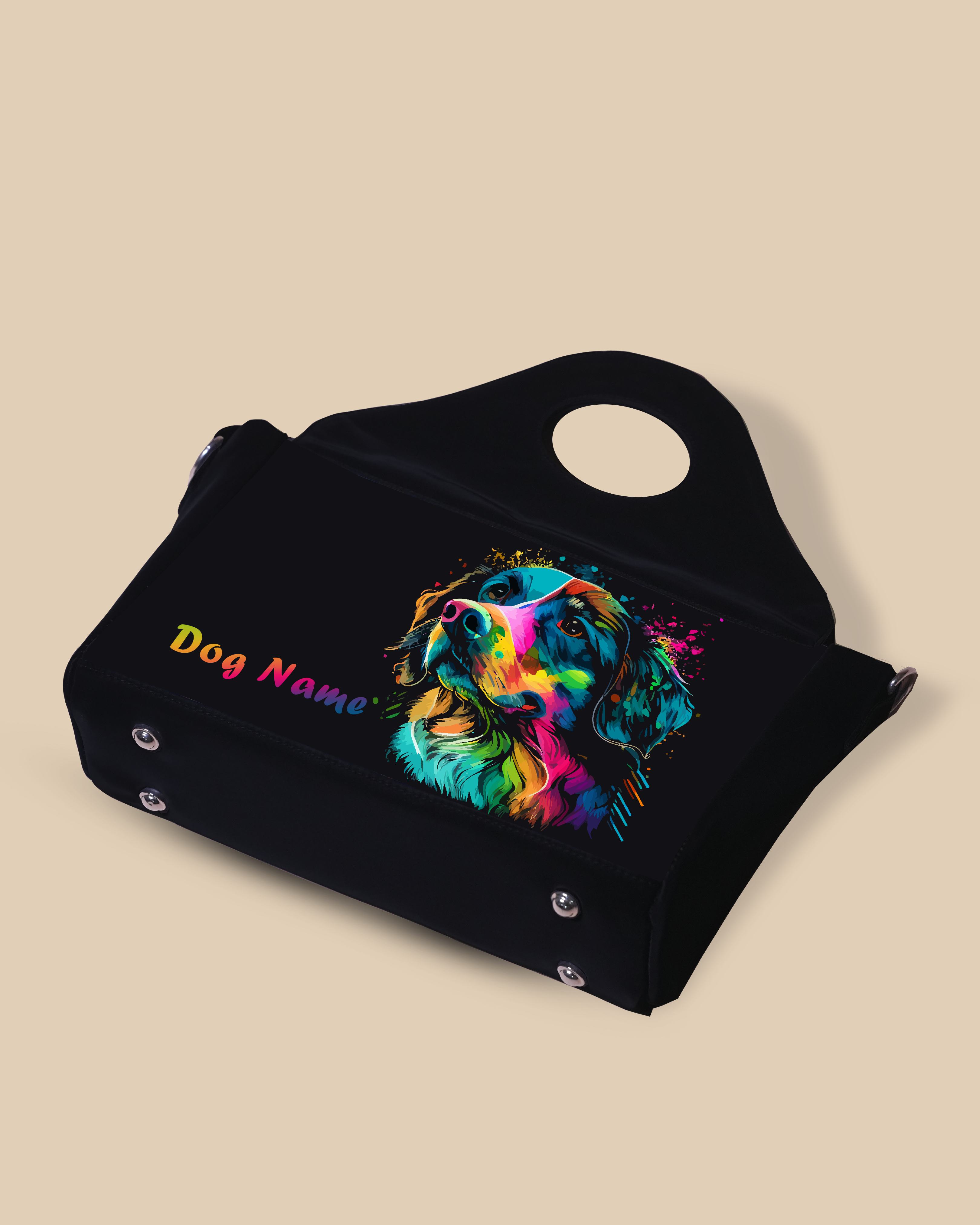 Customized Sling Purse Designed With Colourful Dog
