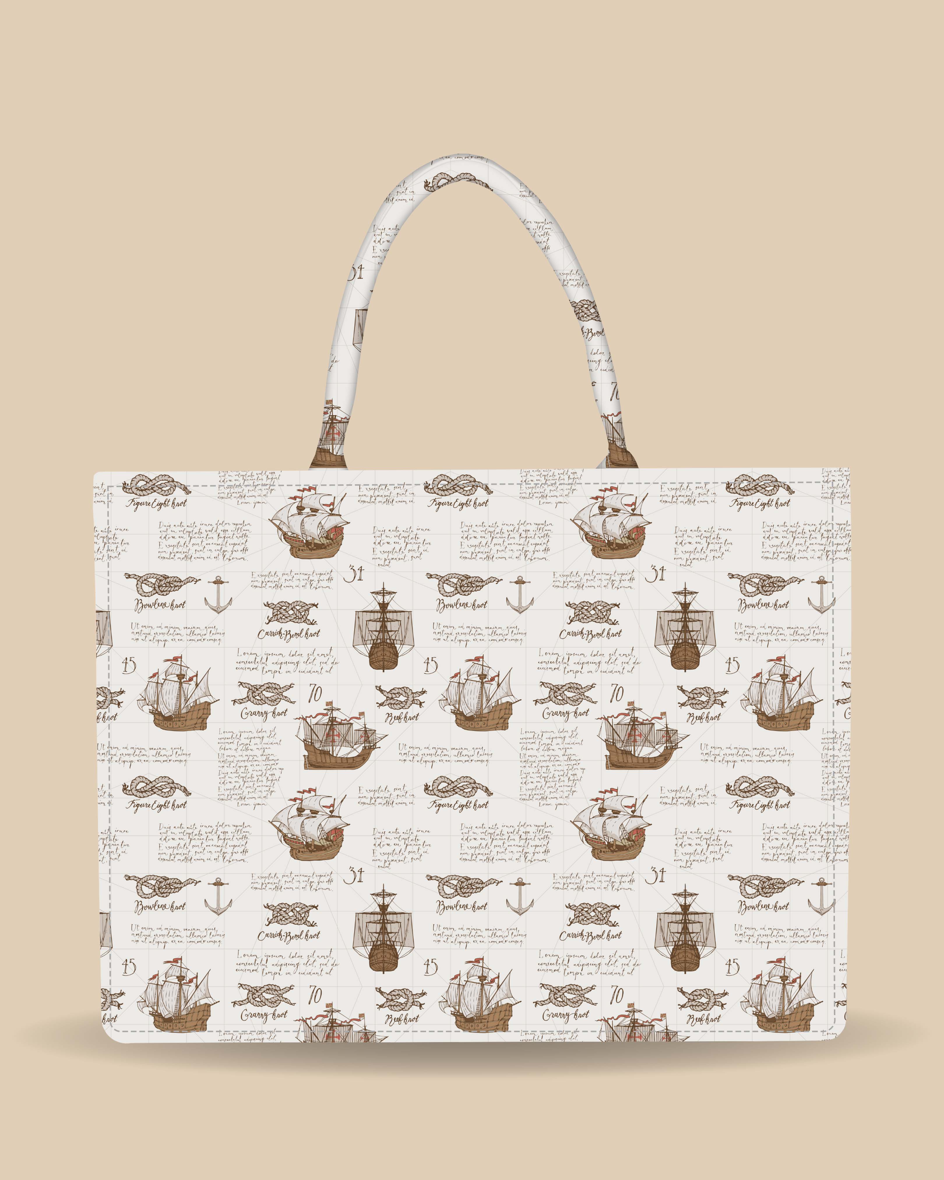 Customized Tote Bag Designed with Pirates Cruise Ships