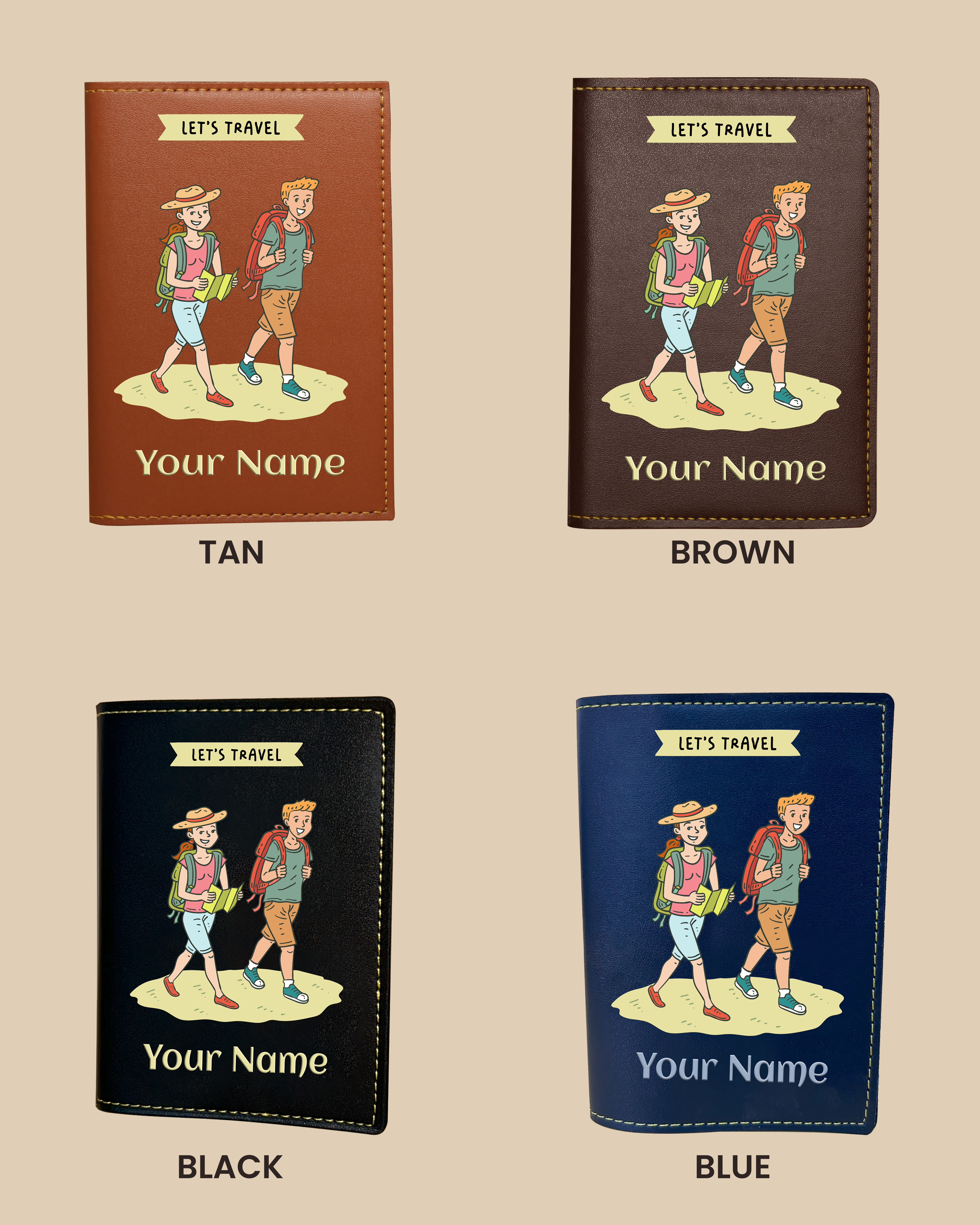 Customized Passport Cover - LET'S TRAVEL