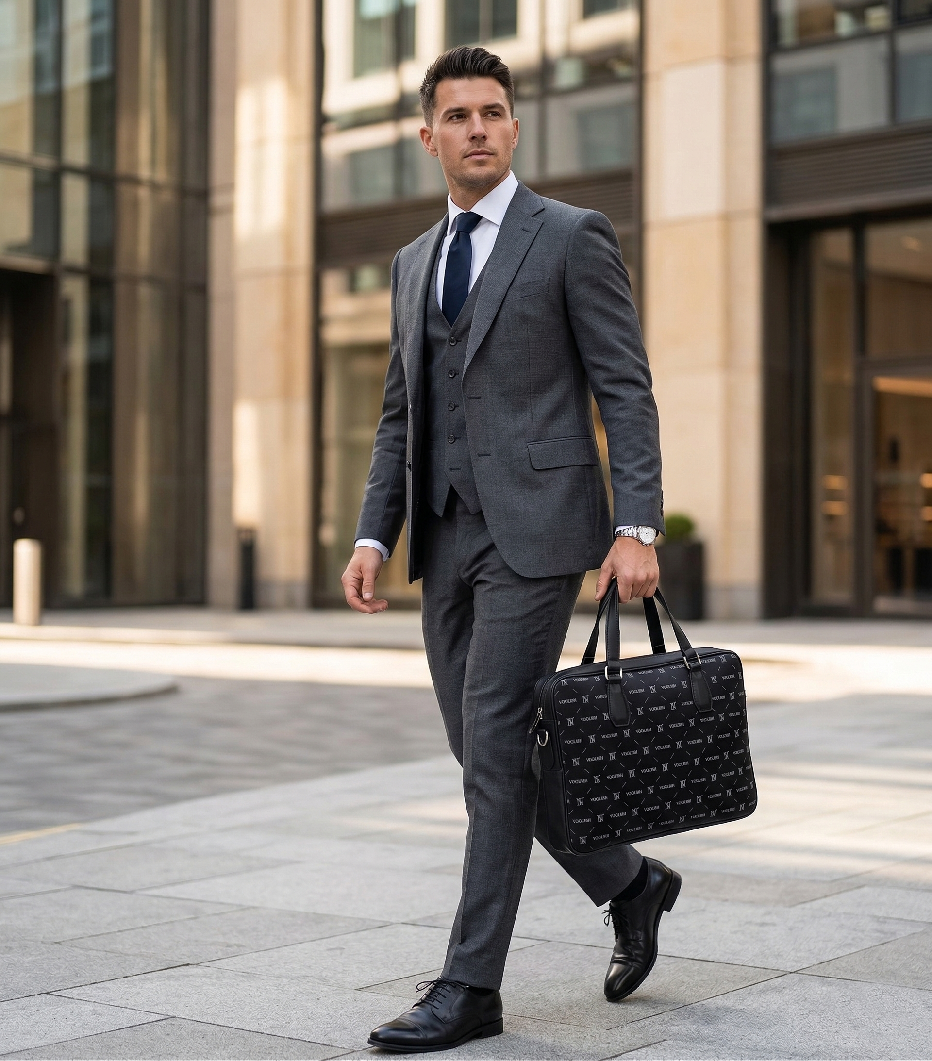 IN VOGUISH Z Black Luxe Laptop Bag for Men