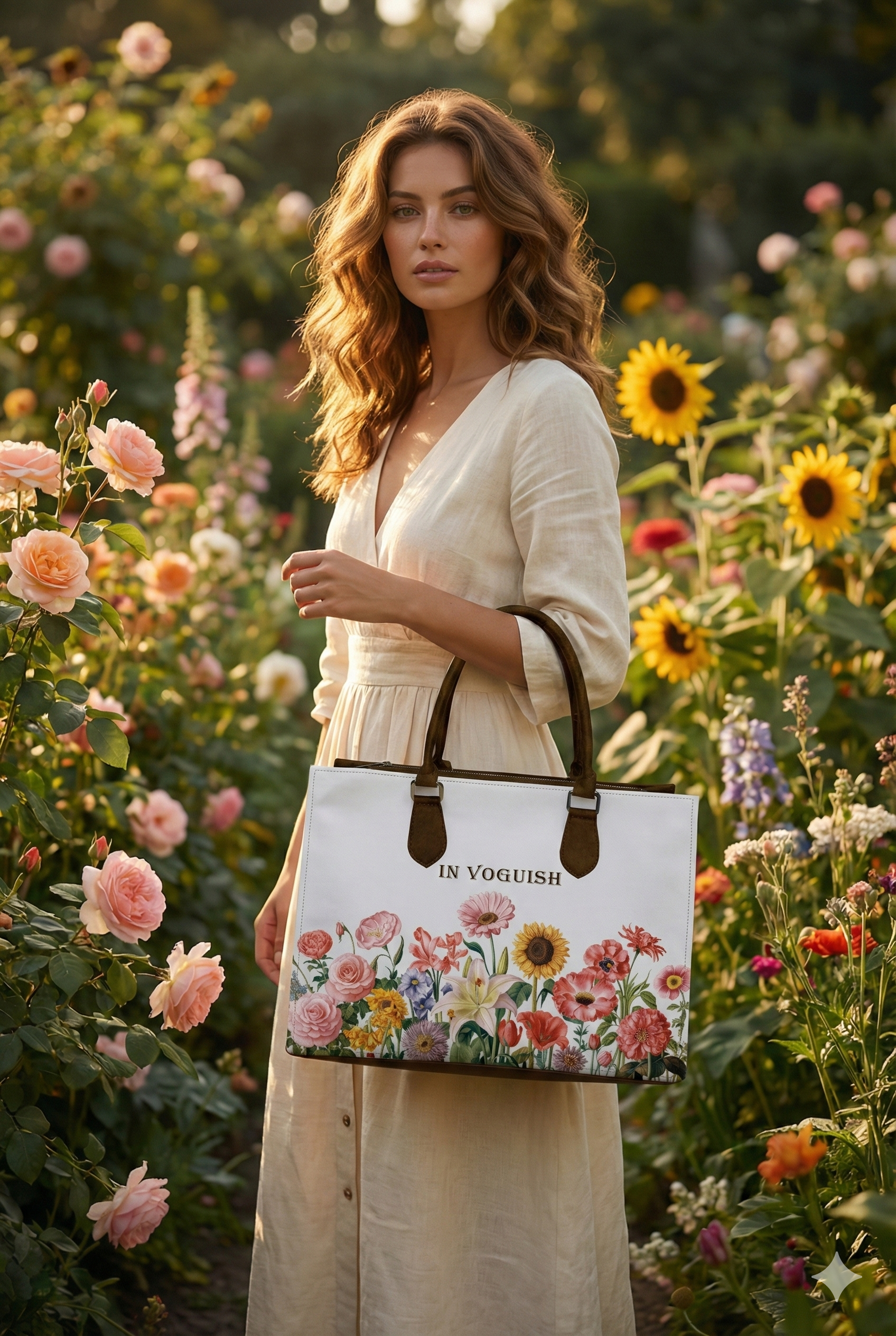 Blooming Garden Personalized Canvas Tote Bag