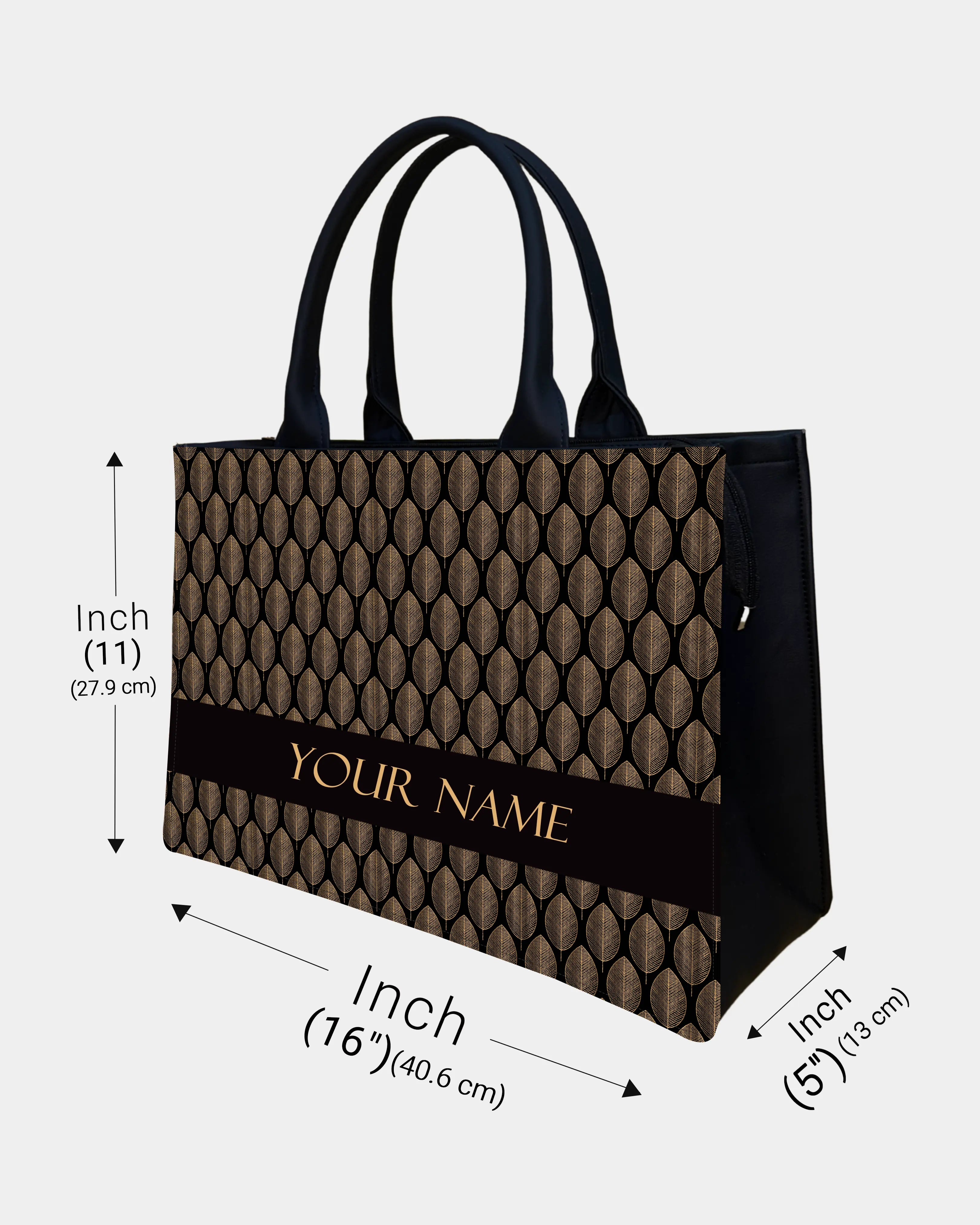 Golden Leaf Elegance Voguish Customized Tote Bag