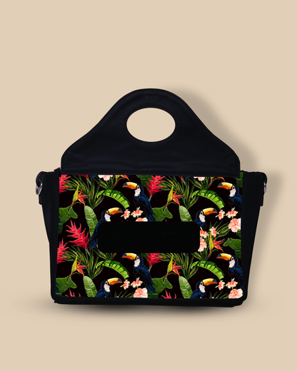 Customized Sling Purse Designed With Beautiful Coconut Palm Trees With Birds