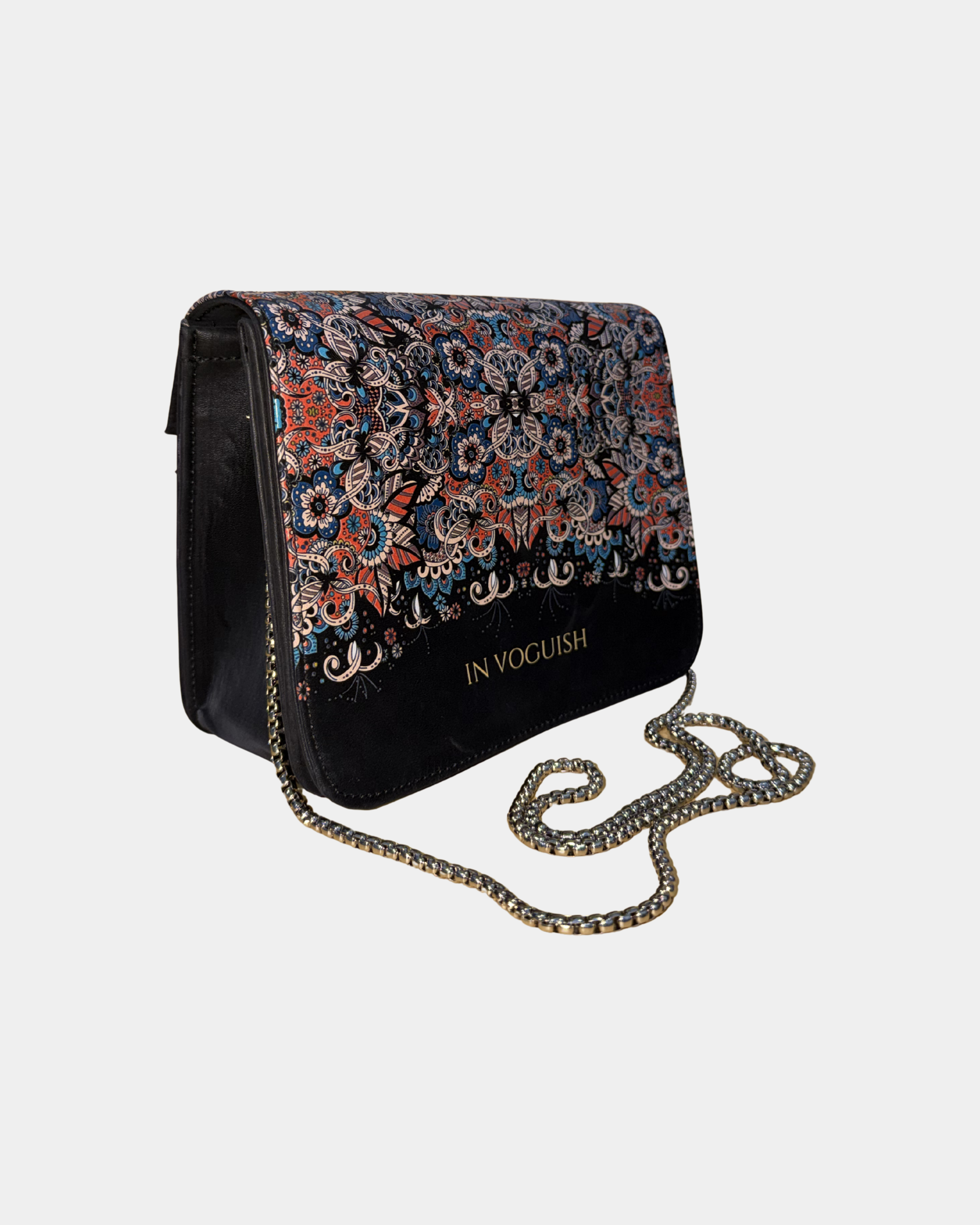 Premium Edition | IN VOGUISH SwitchStyle Customized Sling Bag – Interchangeable Flap | Z Black 3D Embossed Design