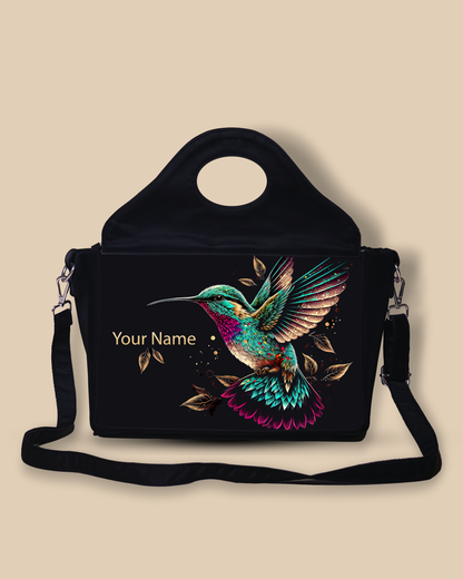Customized Sling Purse Designed with Beautiful Flying Sparrow