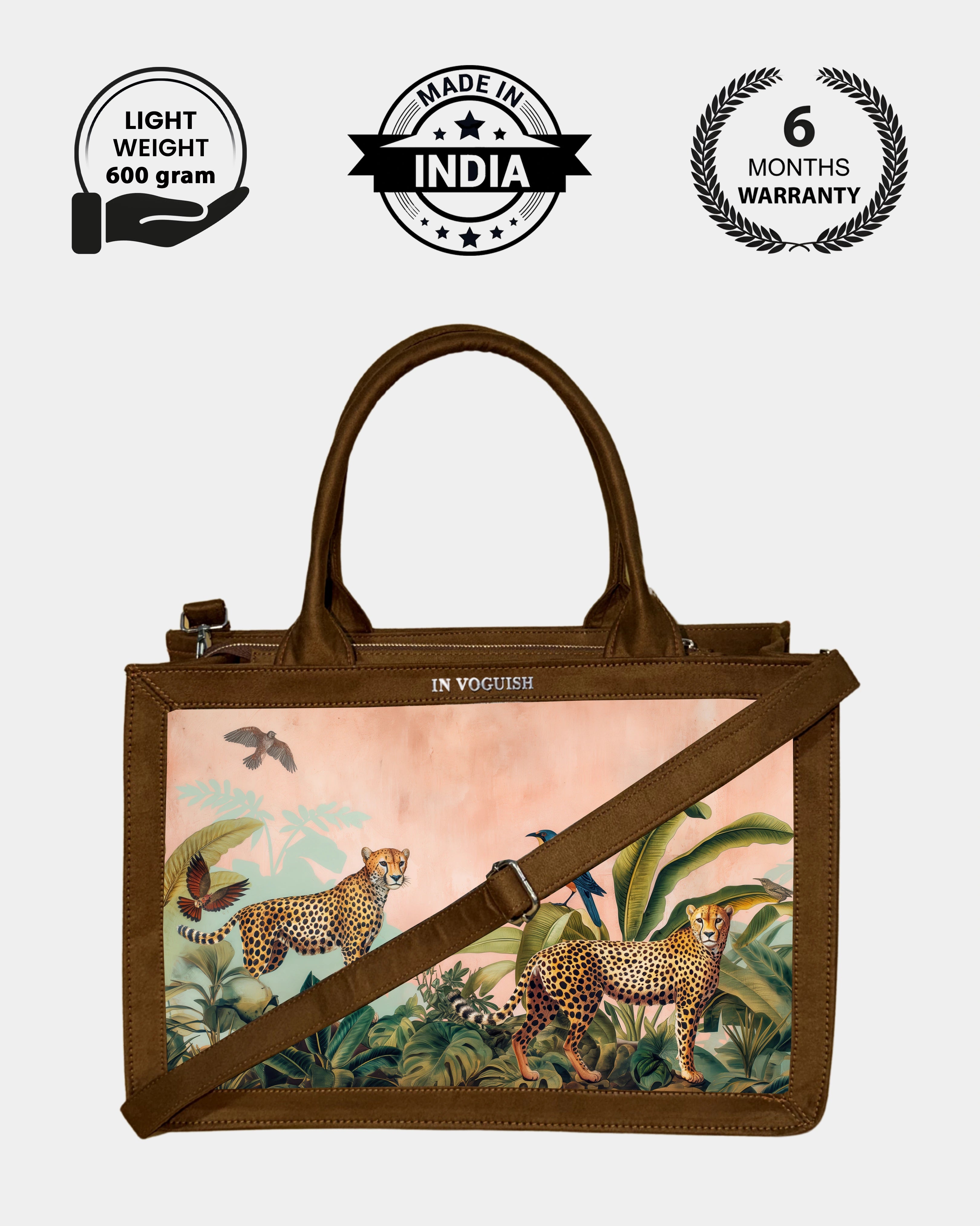 Voguish Wild Luxe Leopard Canvas Tote Bag