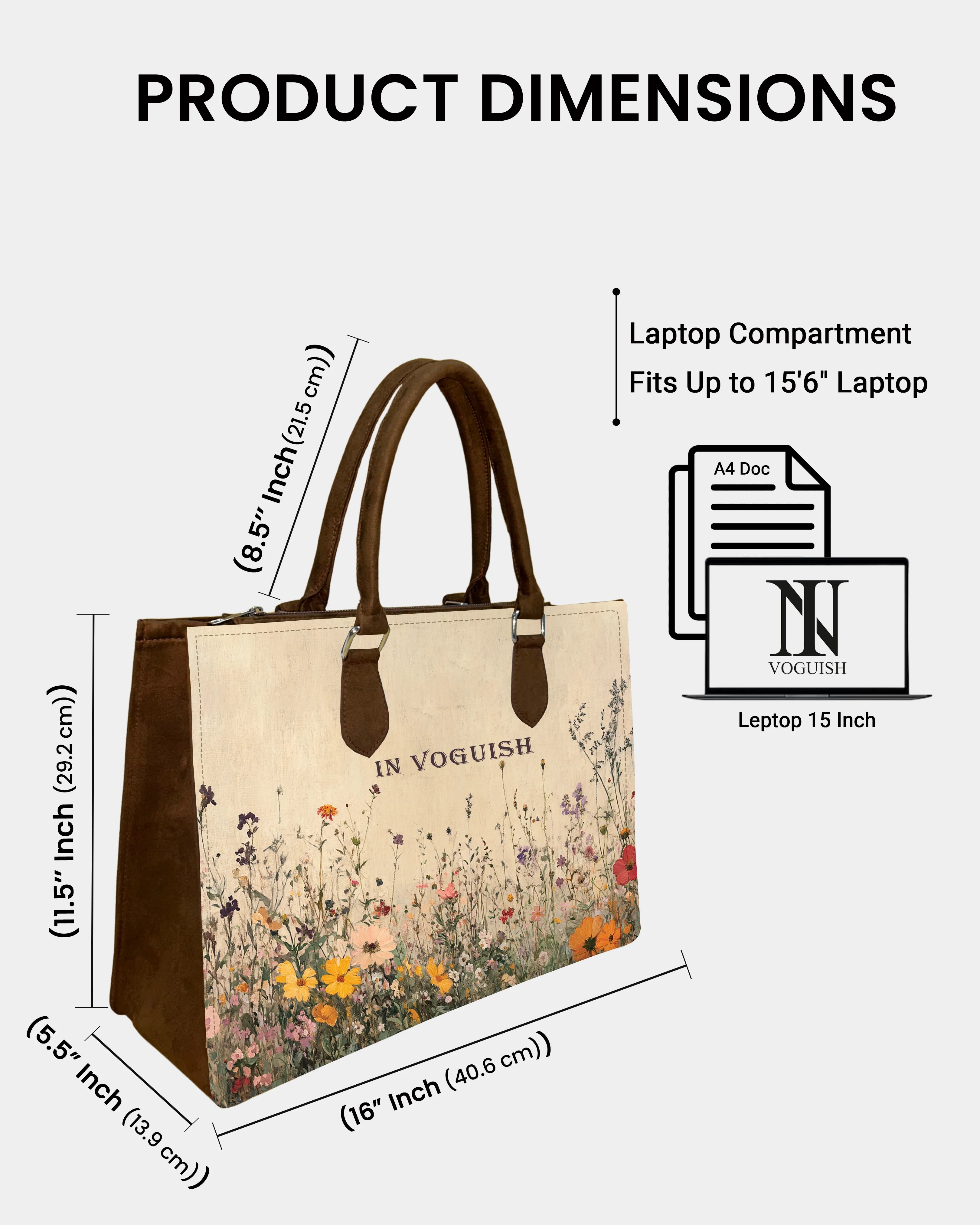 Wildflower Meadow Personalized Canvas Tote Bag