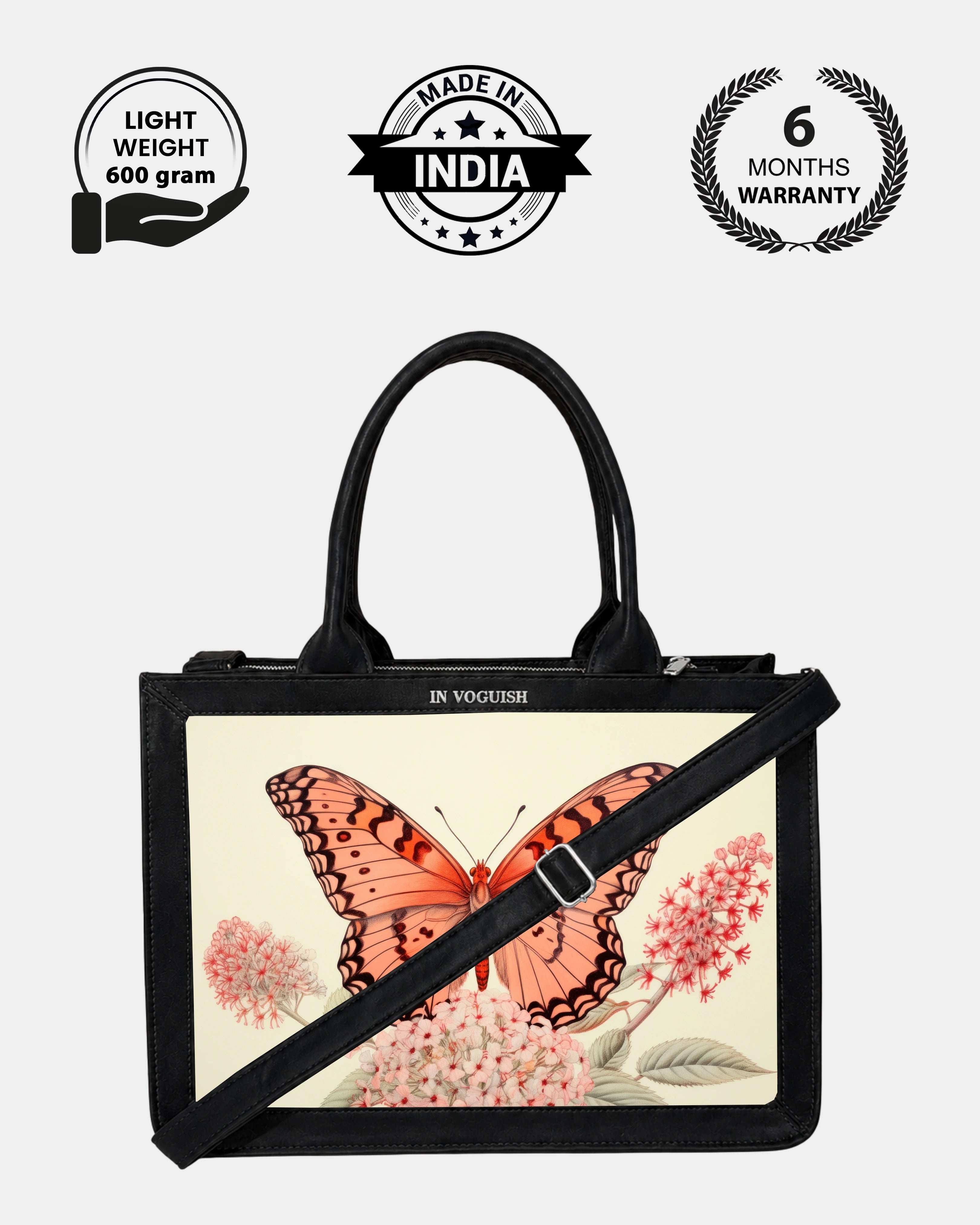 Voguish Butterfly Blossom Luxe Tote Bag