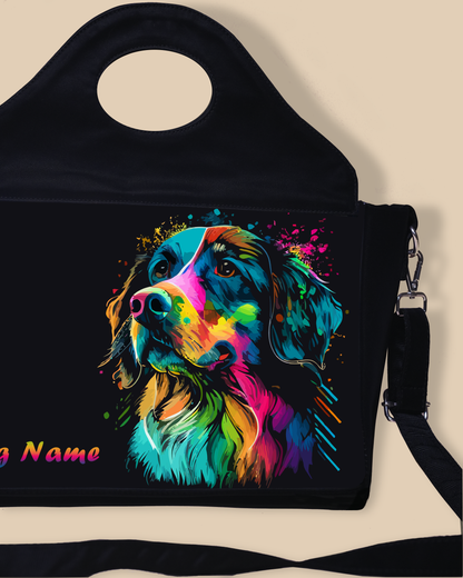 Customized Sling Purse Designed With Colourful Dog