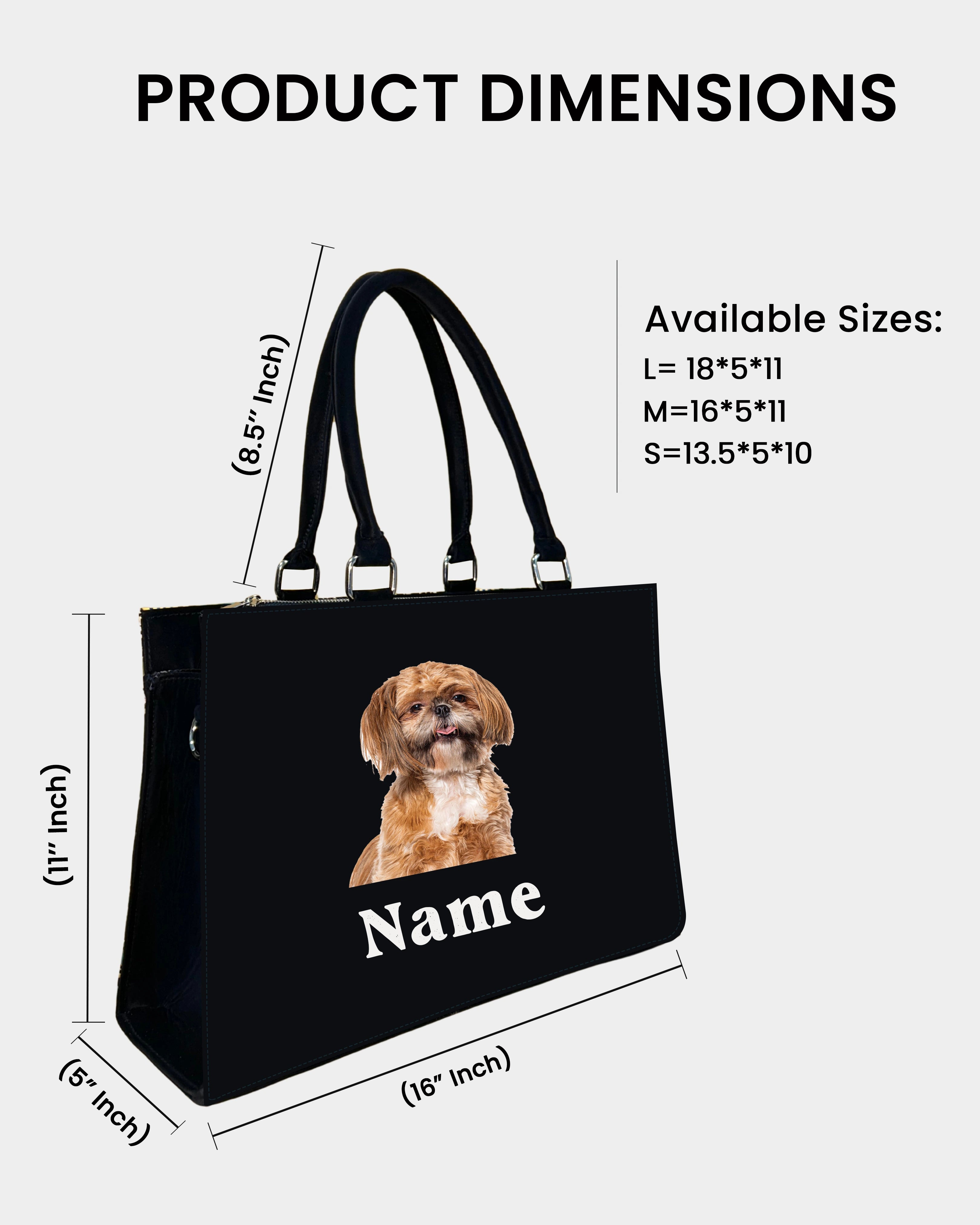 Custom Pet Photo Tote Bag with Name