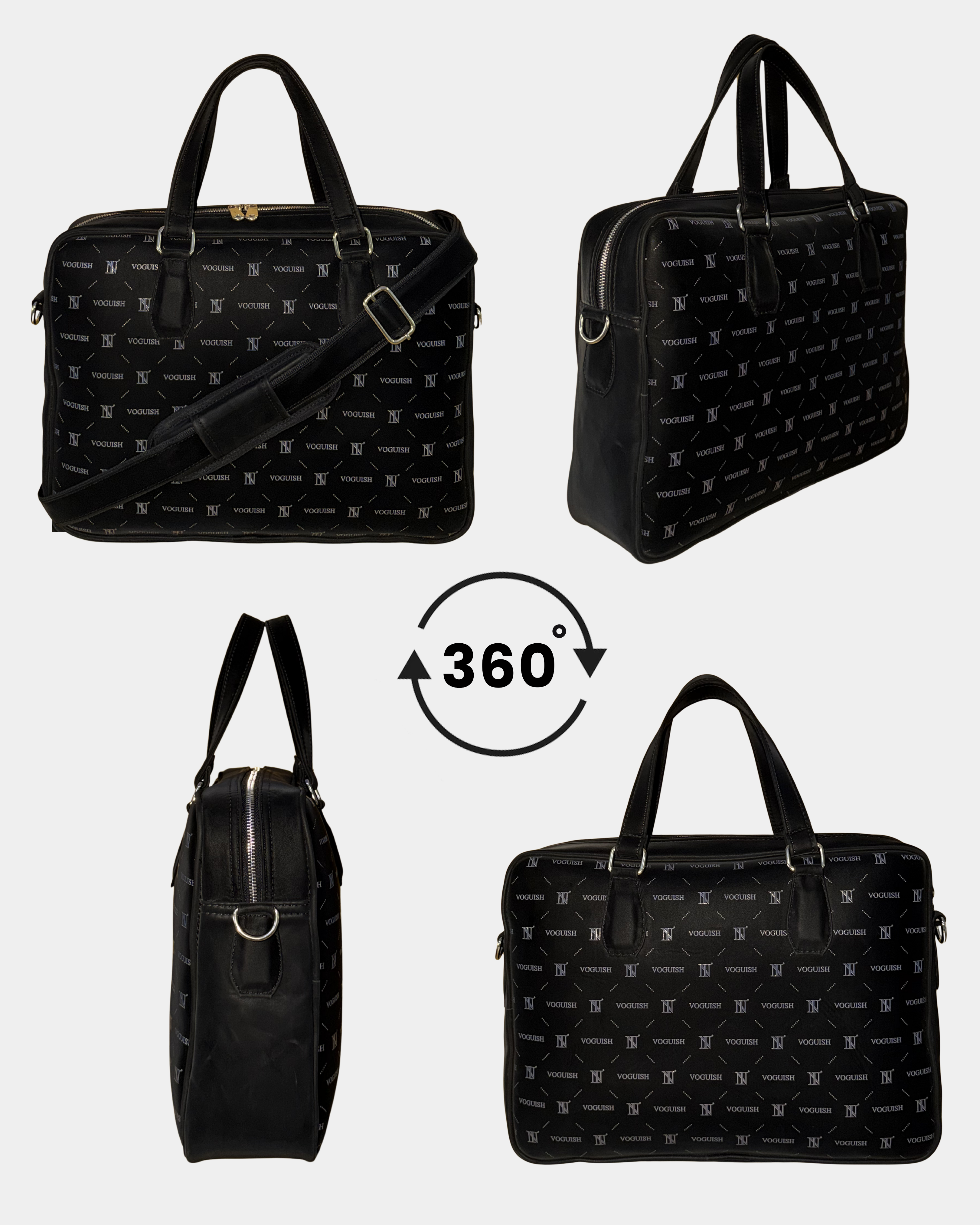 IN VOGUISH Z Black Luxe Laptop Bag for Men