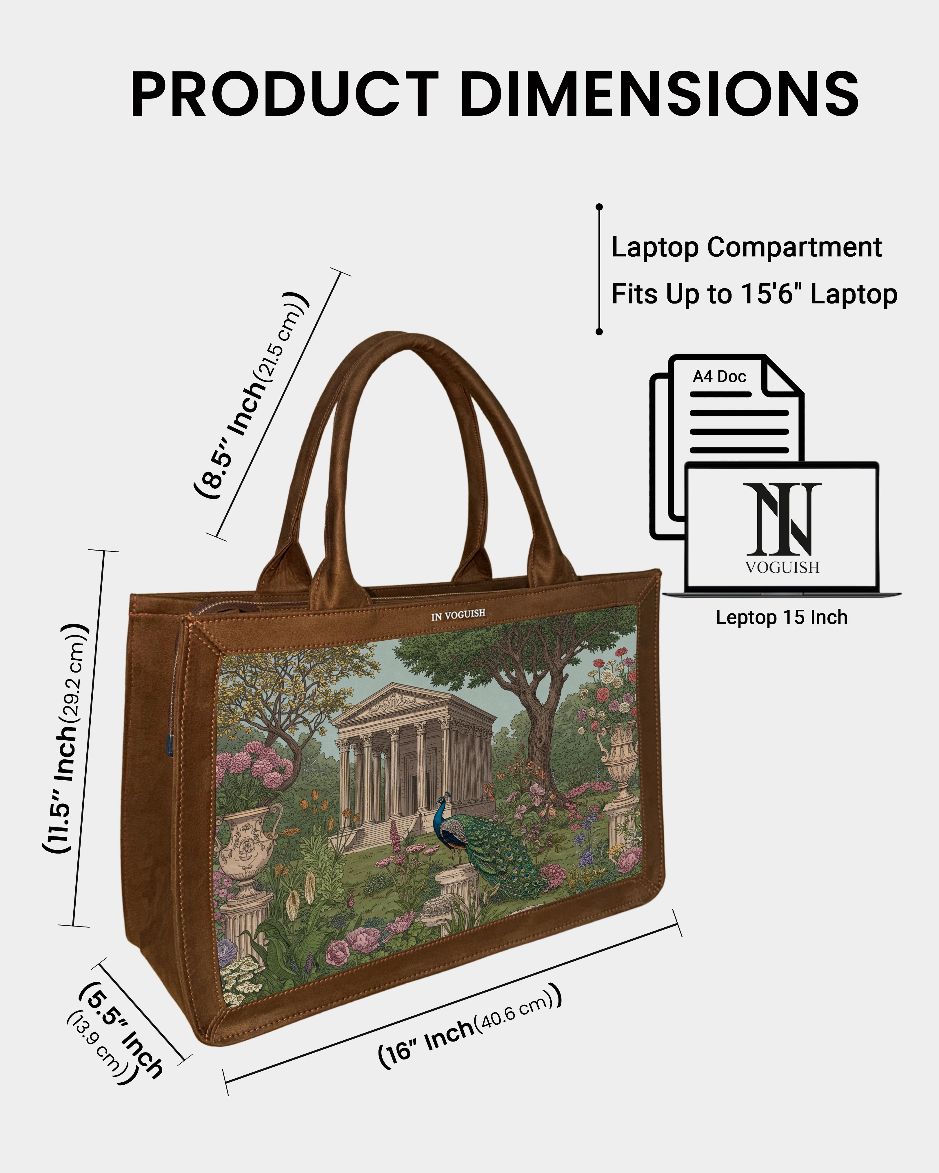 Voguish Royal Garden Luxe Tote Bag