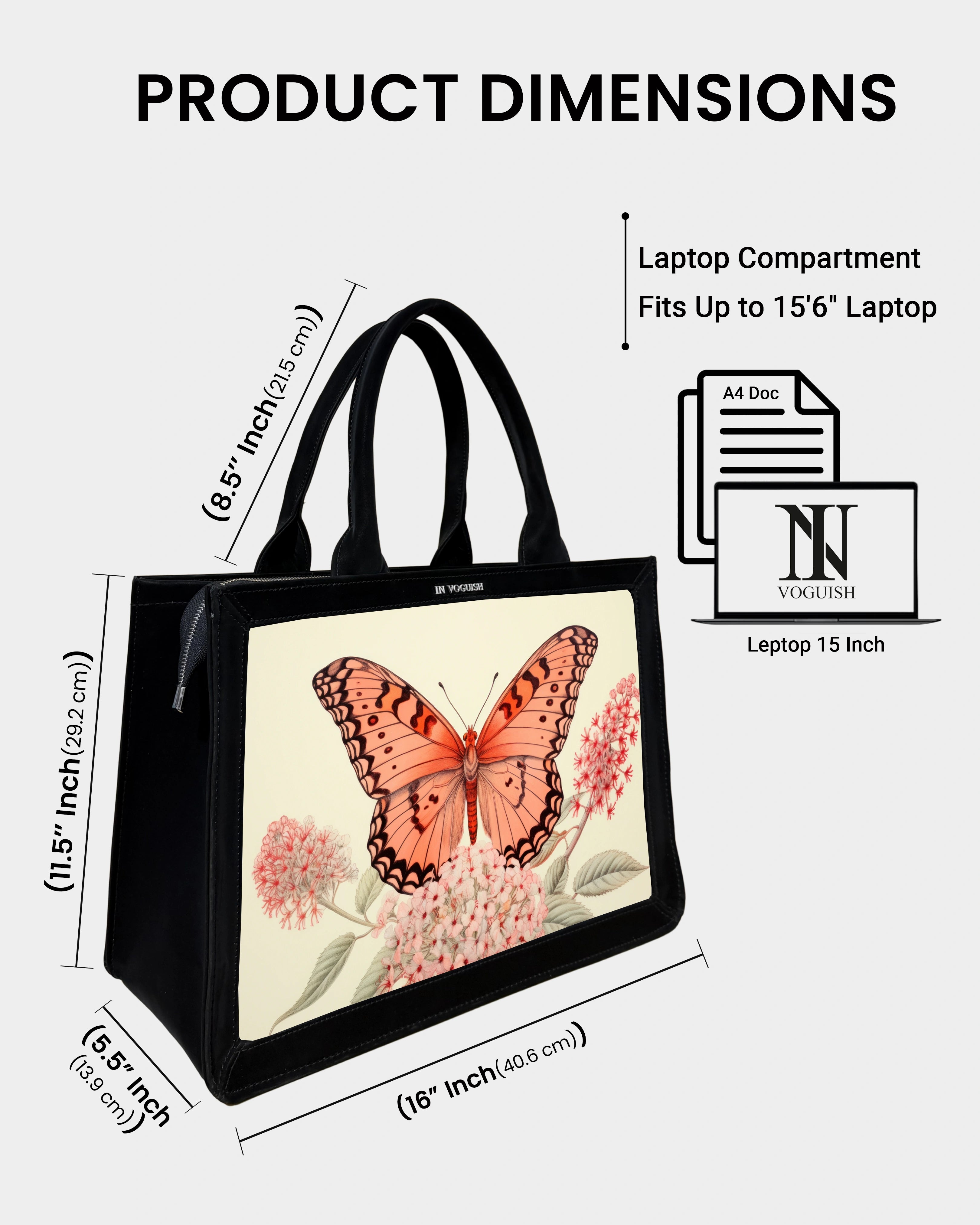 Voguish Butterfly Blossom Luxe Tote Bag