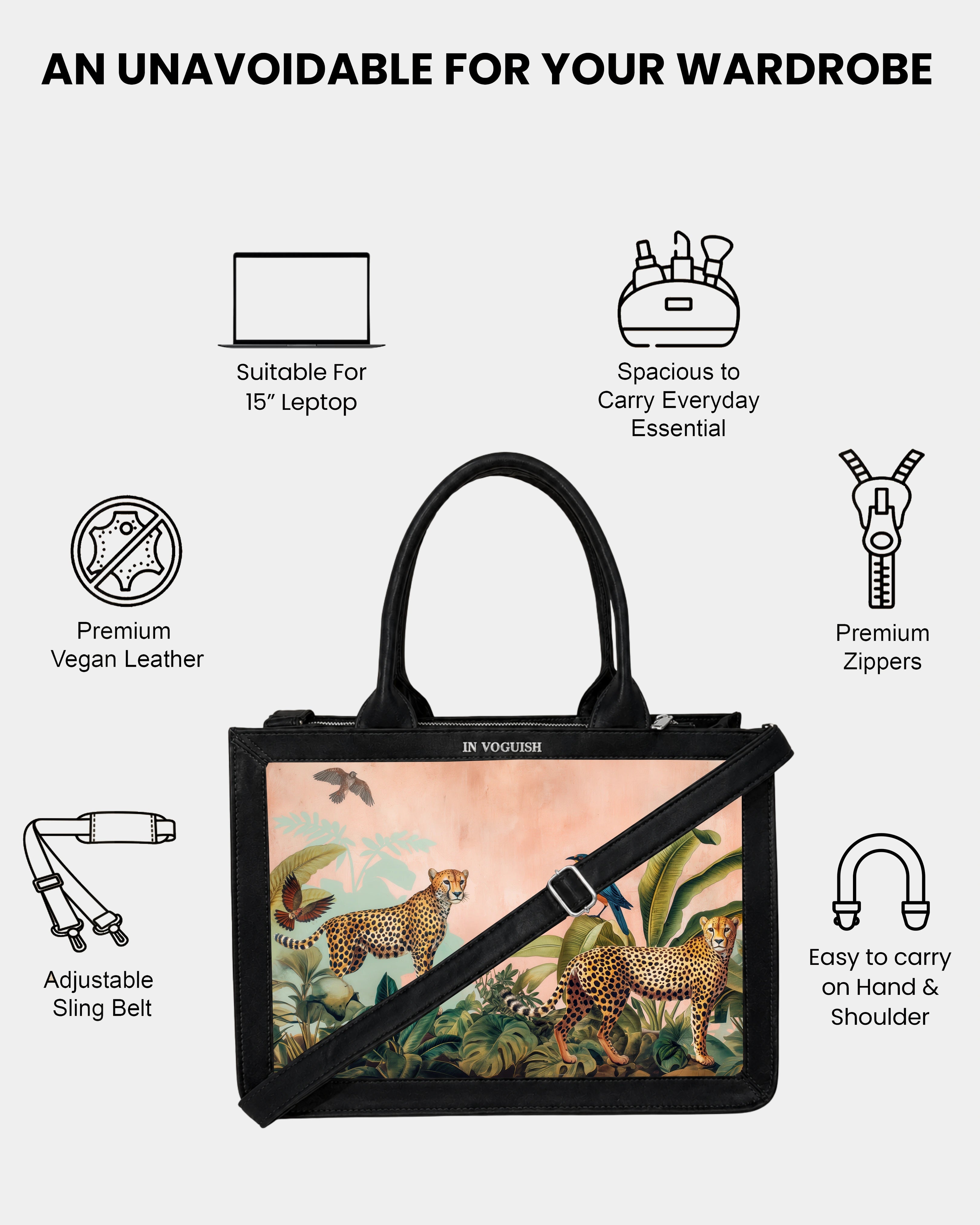 Voguish Wild Cheetah Luxe Tote Bag