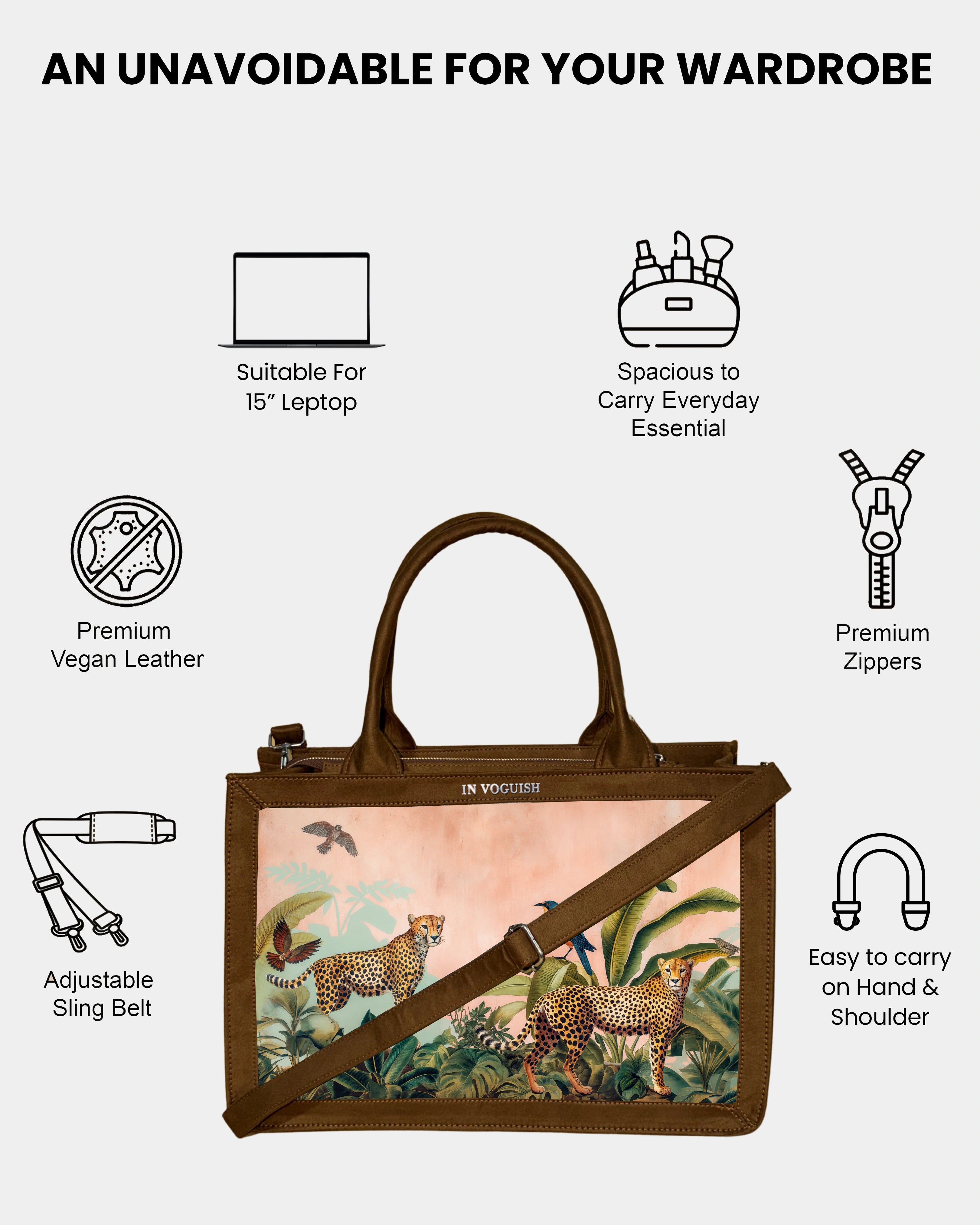 Voguish Wild Luxe Leopard Canvas Tote Bag