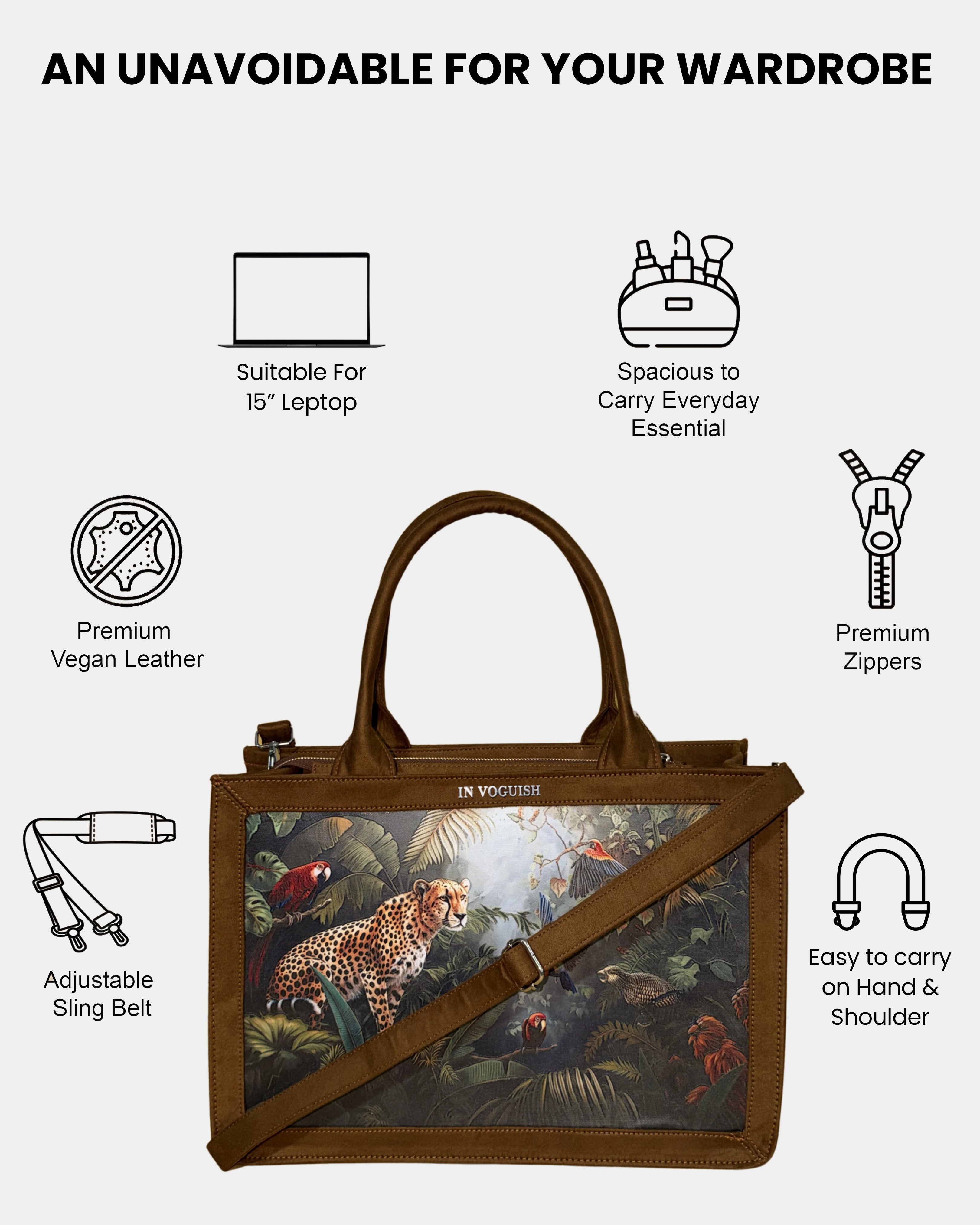 Jungle Empress Canvas Tote Bag for Women