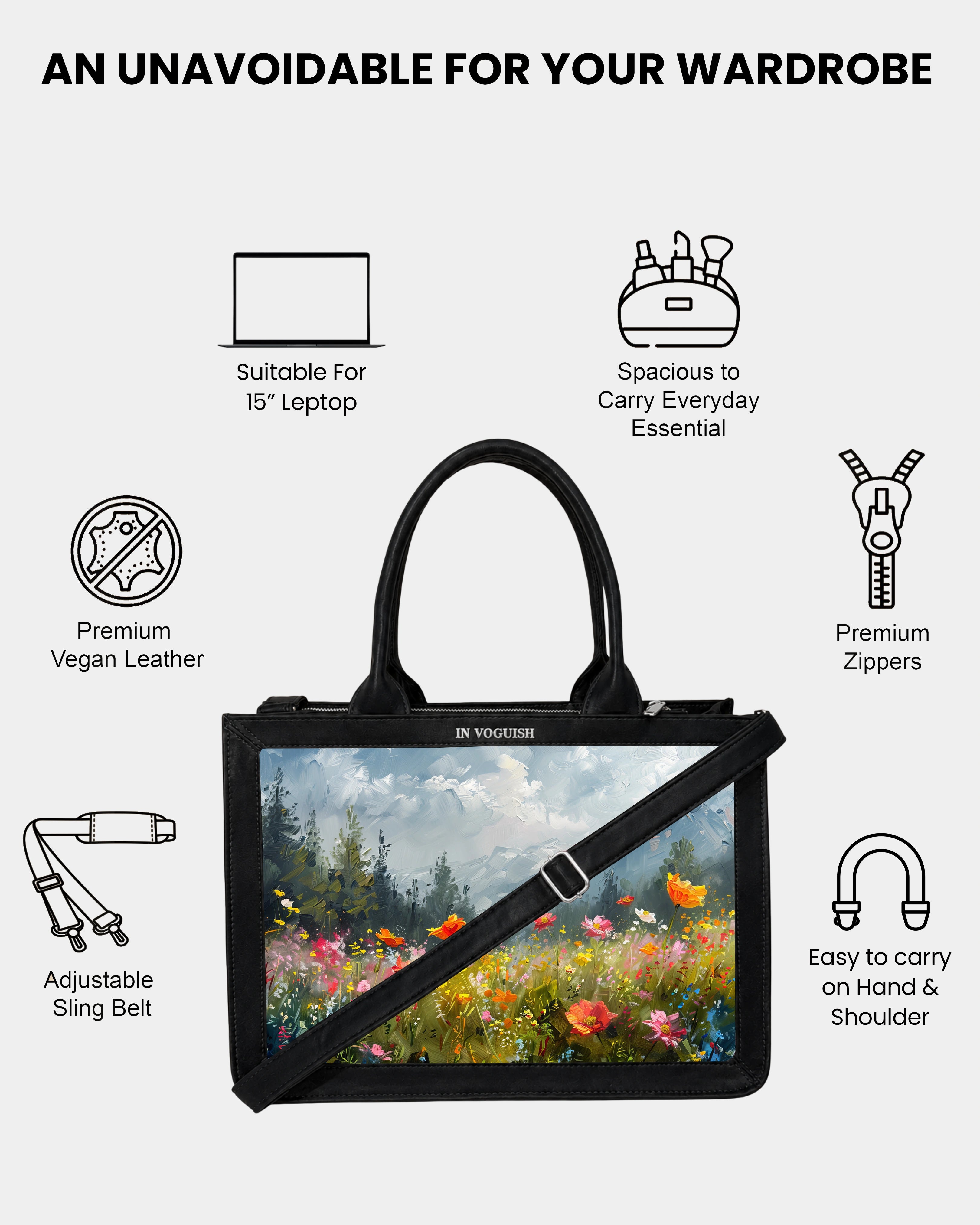 Voguish Alpine Wildflower Luxe Tote Bag